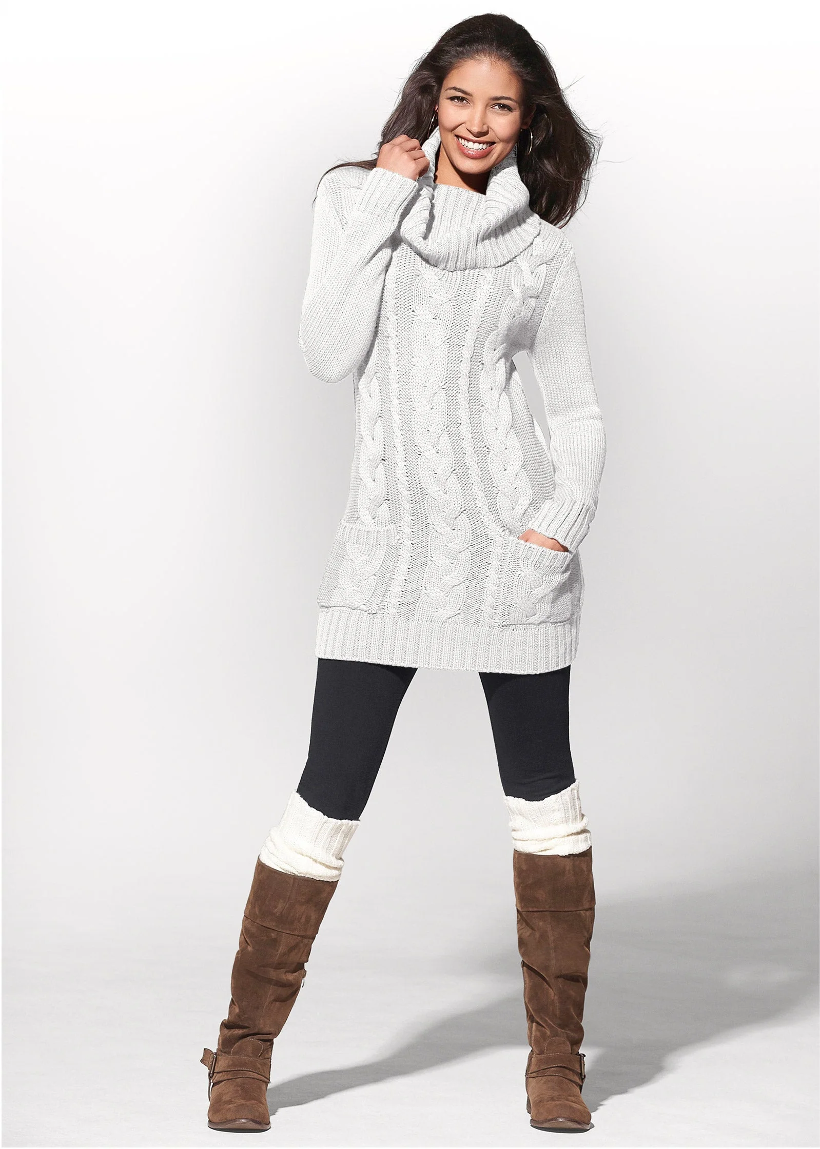 Cozy Sweater Dress - Cloud Dancer - Image 4