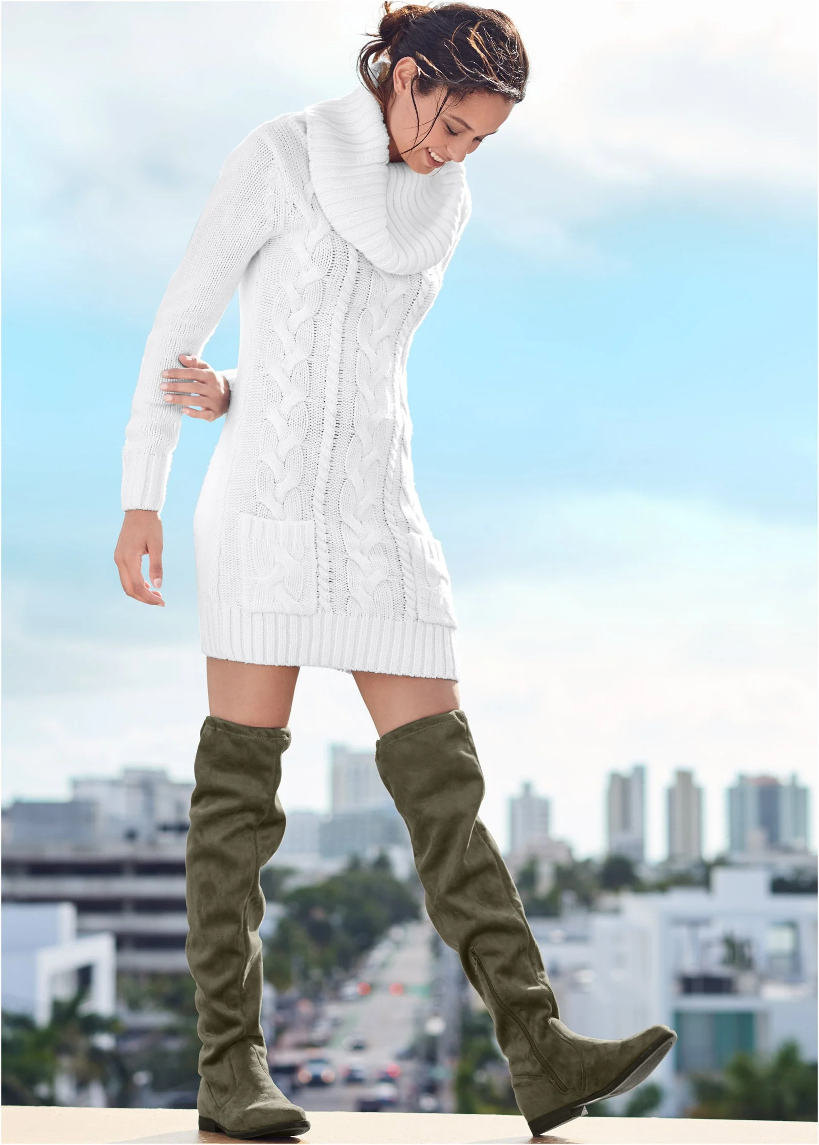 Cozy Sweater Dress - Cloud Dancer - Image 7
