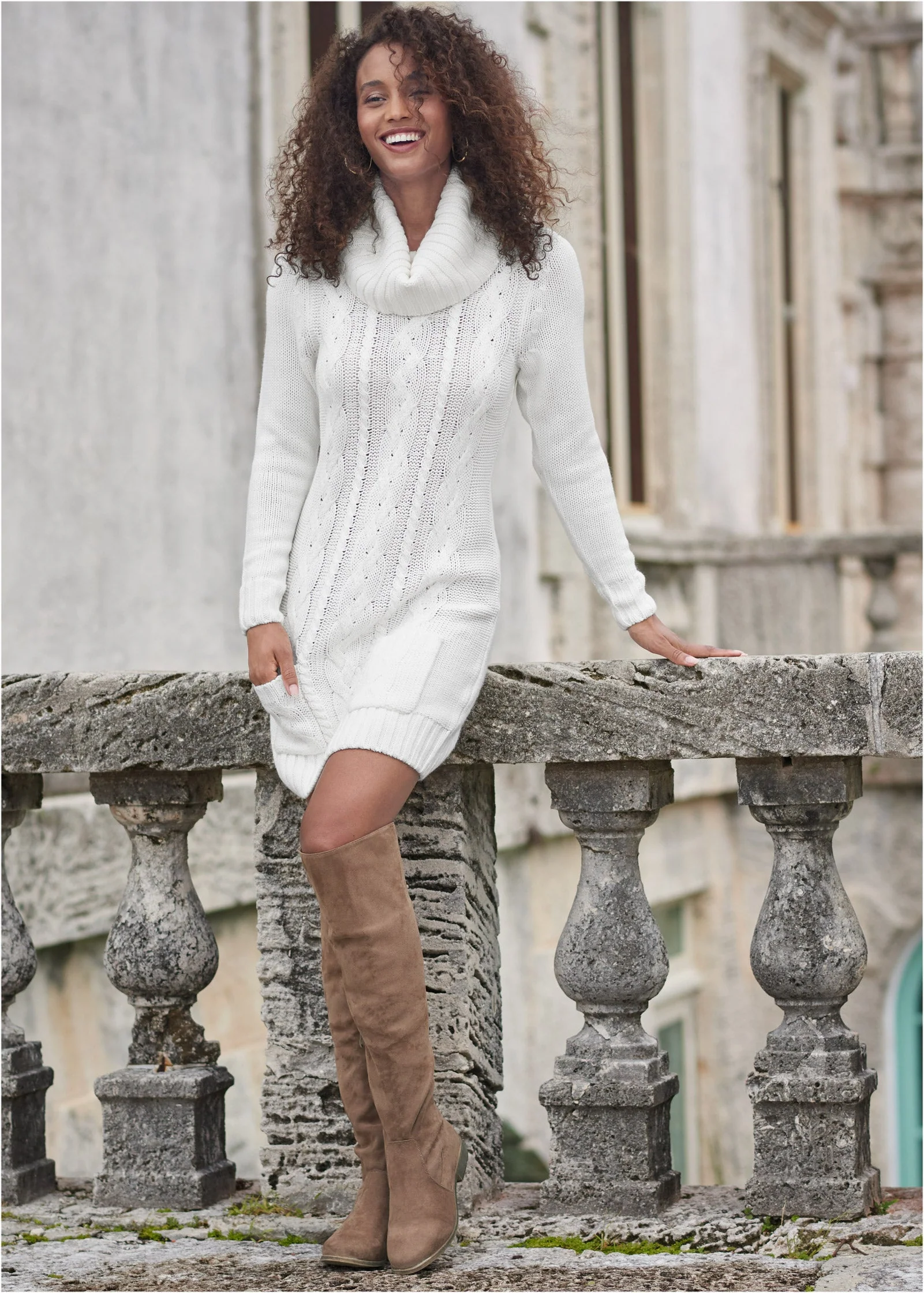 Cozy Sweater Dress - Cloud Dancer - Image 9