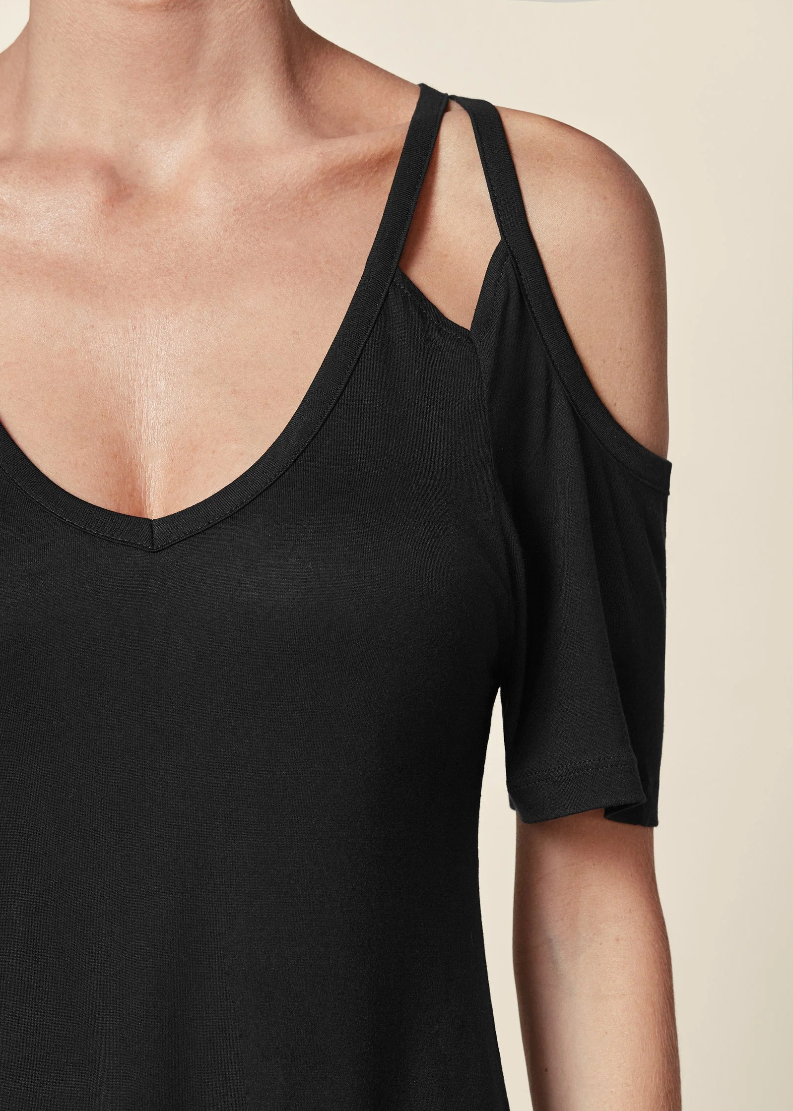 Cold-Shoulder Dress - Black - Image 4