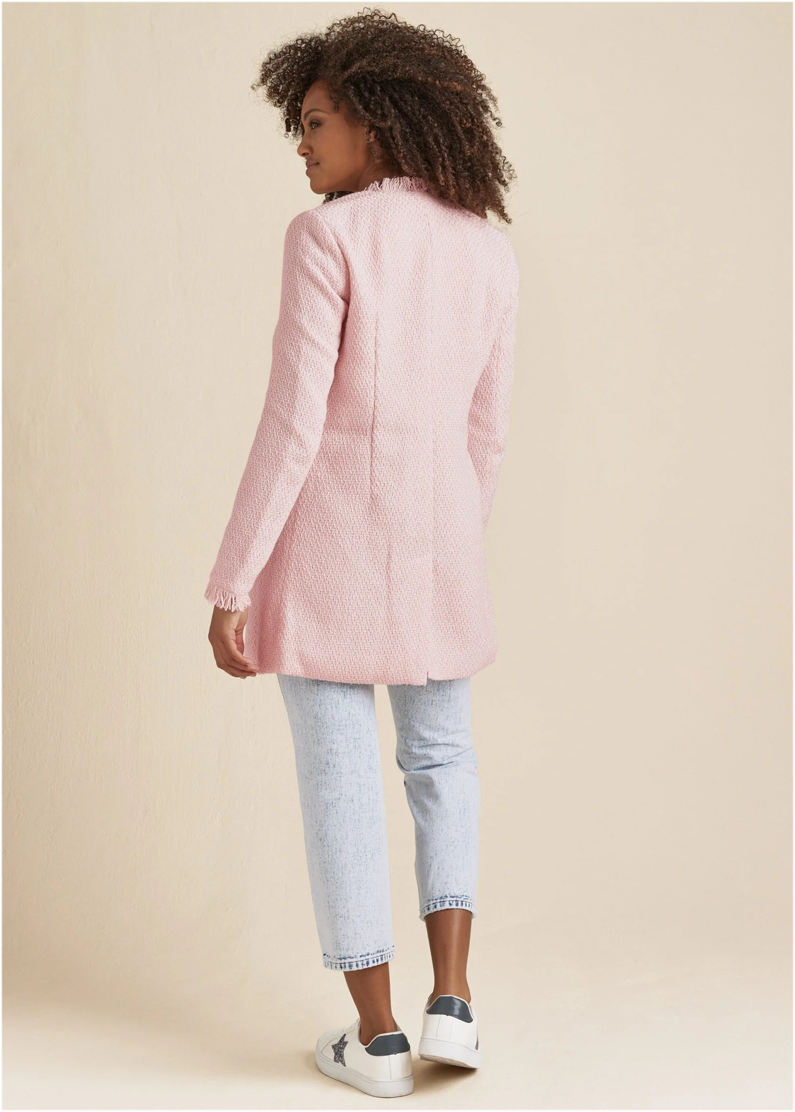 Tweed Jacket - Light Pink - Image 3