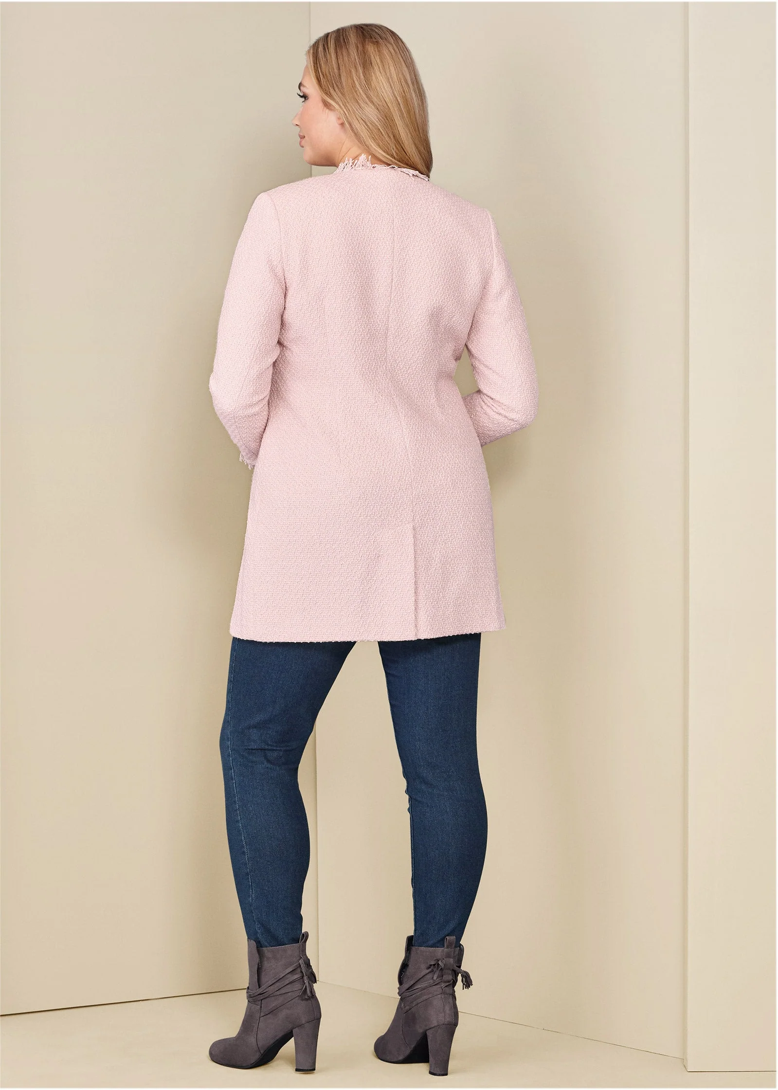 Tweed Jacket - Light Pink - Image 6