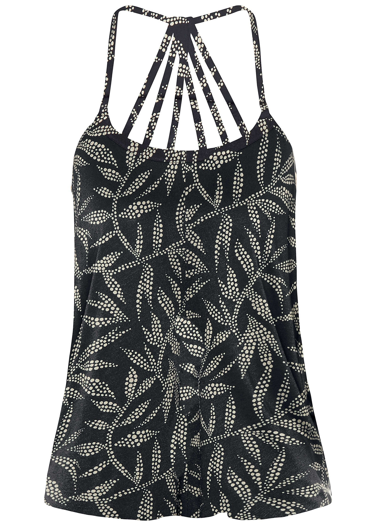 Back Detail Printed Tank - White & Black - Image 3