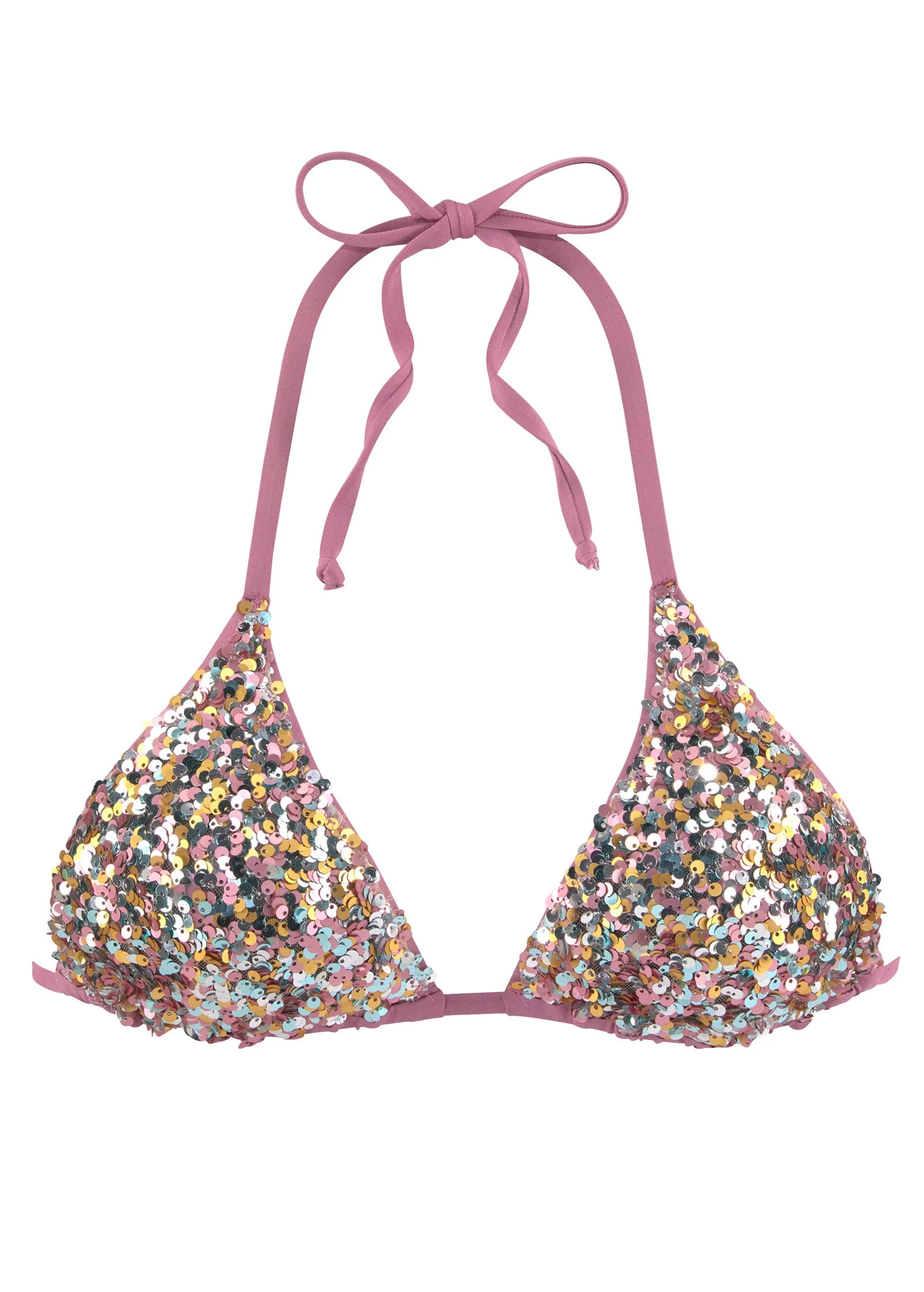 Sequin Triangle Top - Pink Multi - Image 5