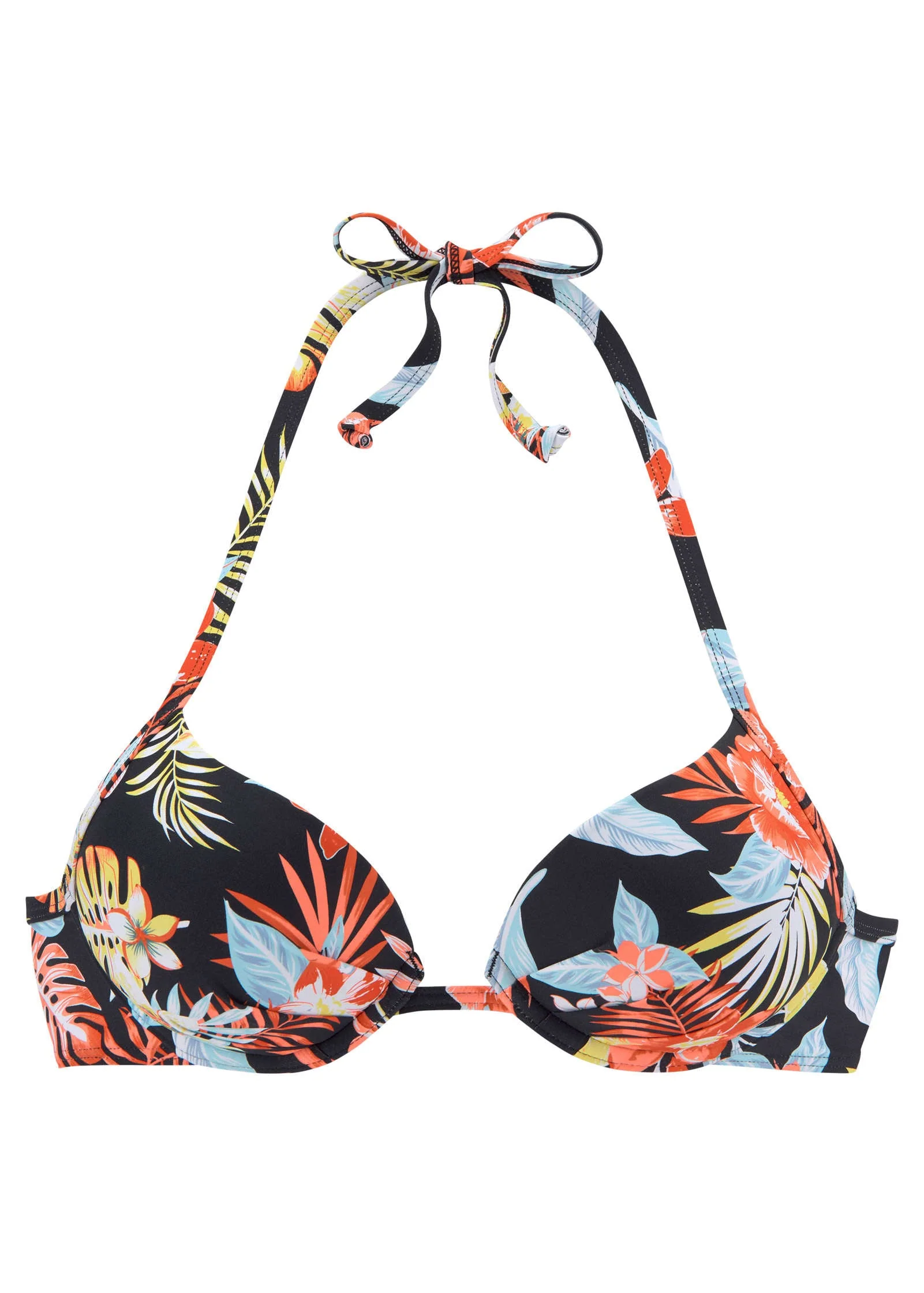 Push-Up Halter Top - Red & Yellow Tropic - Image 2