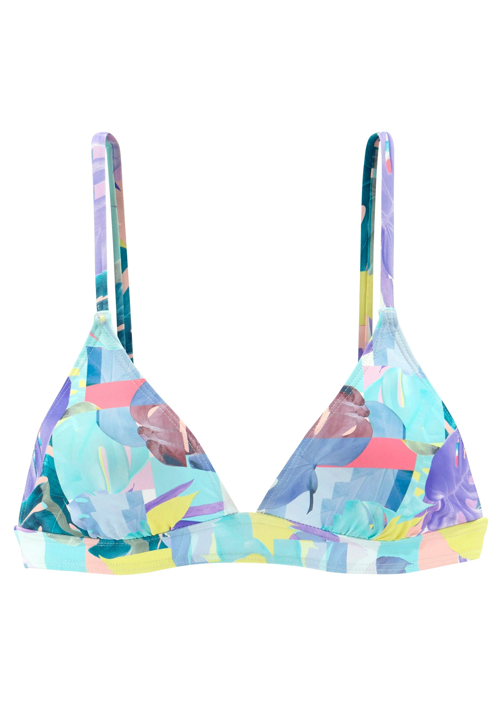 Triangle Bikini Top - Pastel Tropical Floral - Image 3