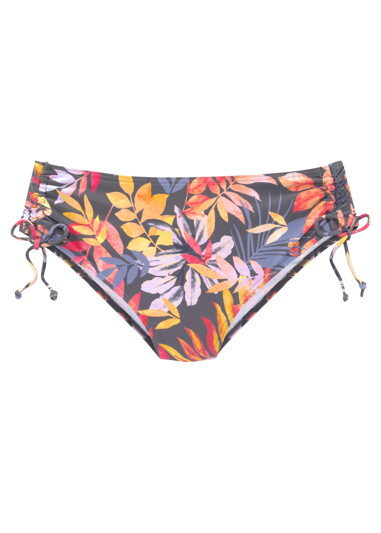 Ruched Side Mid-Rise Bottom - Grey Floral - Image 2