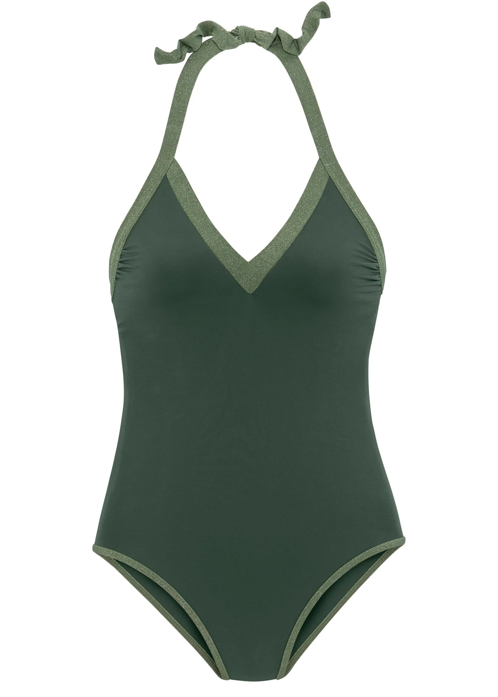 Halter One-Piece - Olive Green Multi - Image 3