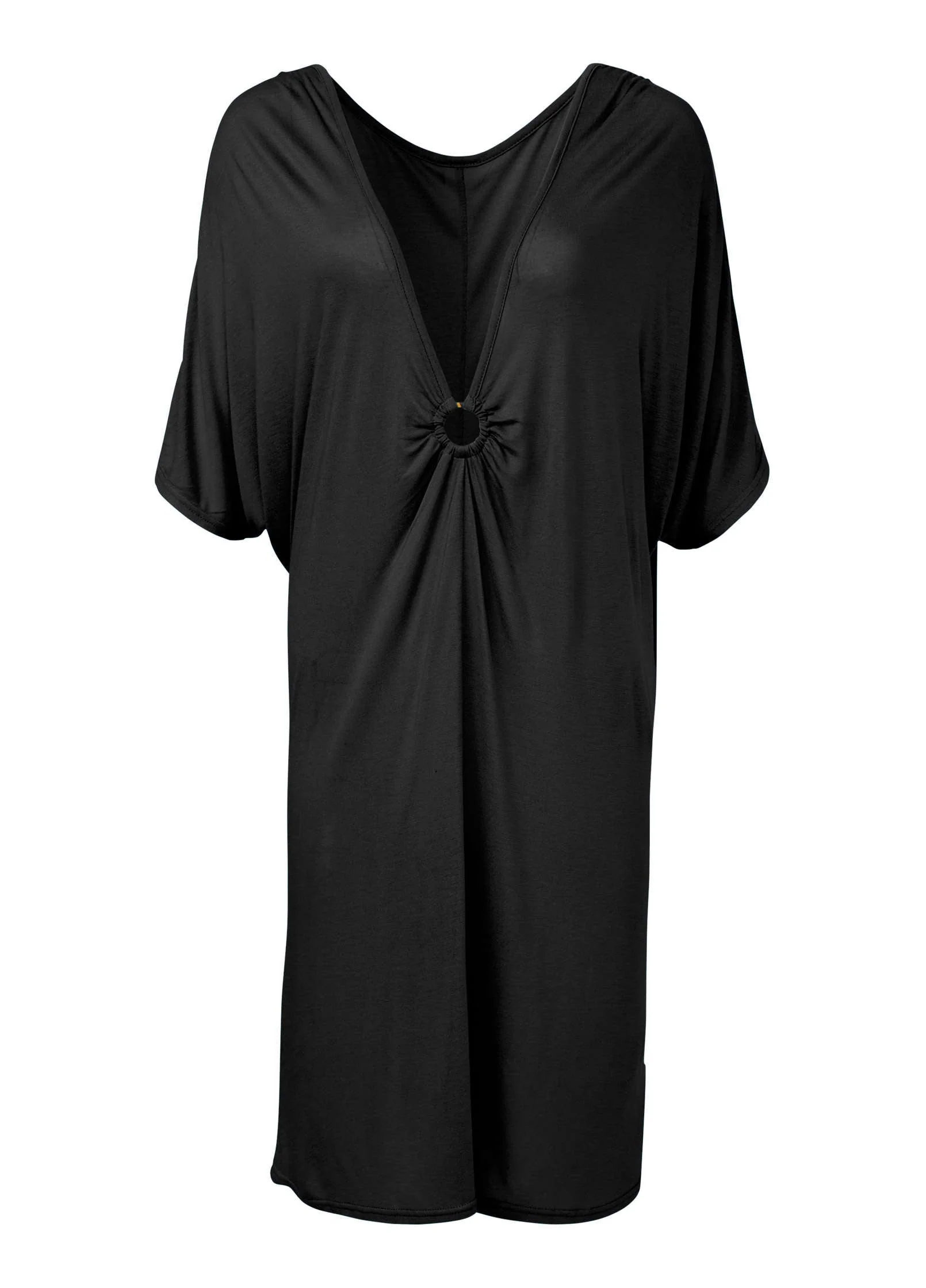 Ring Front Dolman Cover-Up - Black Beauty - Image 5