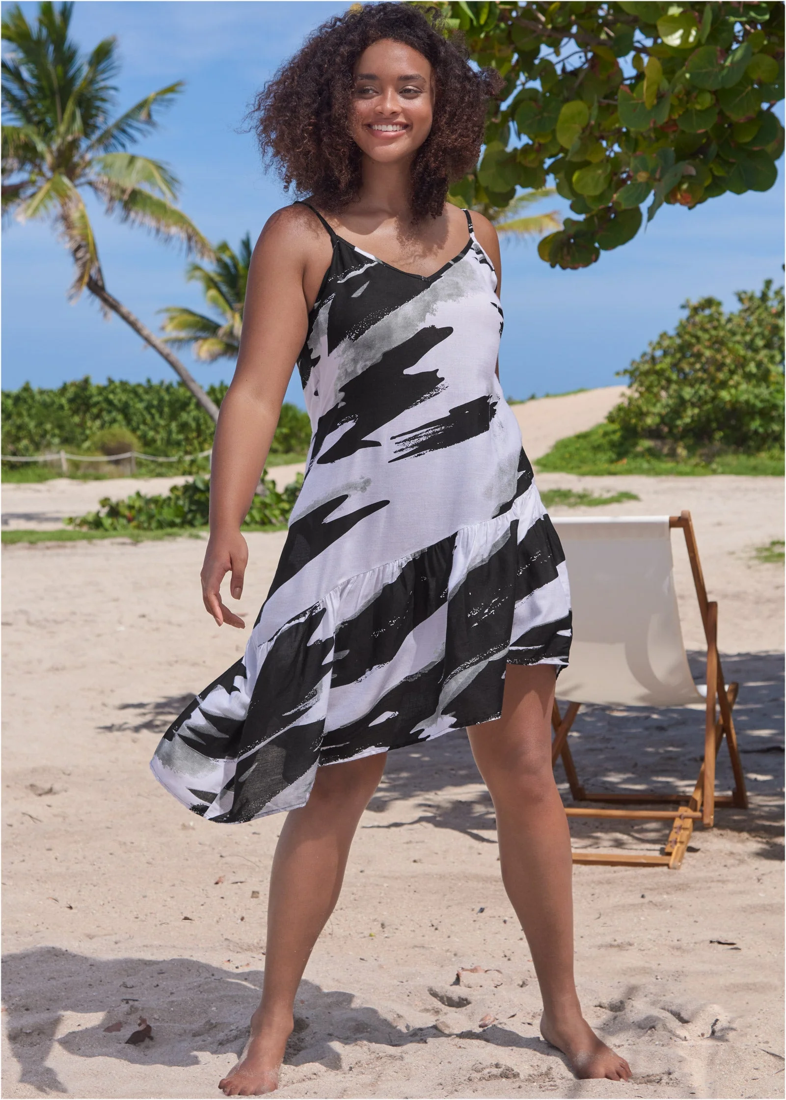Asymmetrical Cover-Up Dress - Paint Party - Image 4