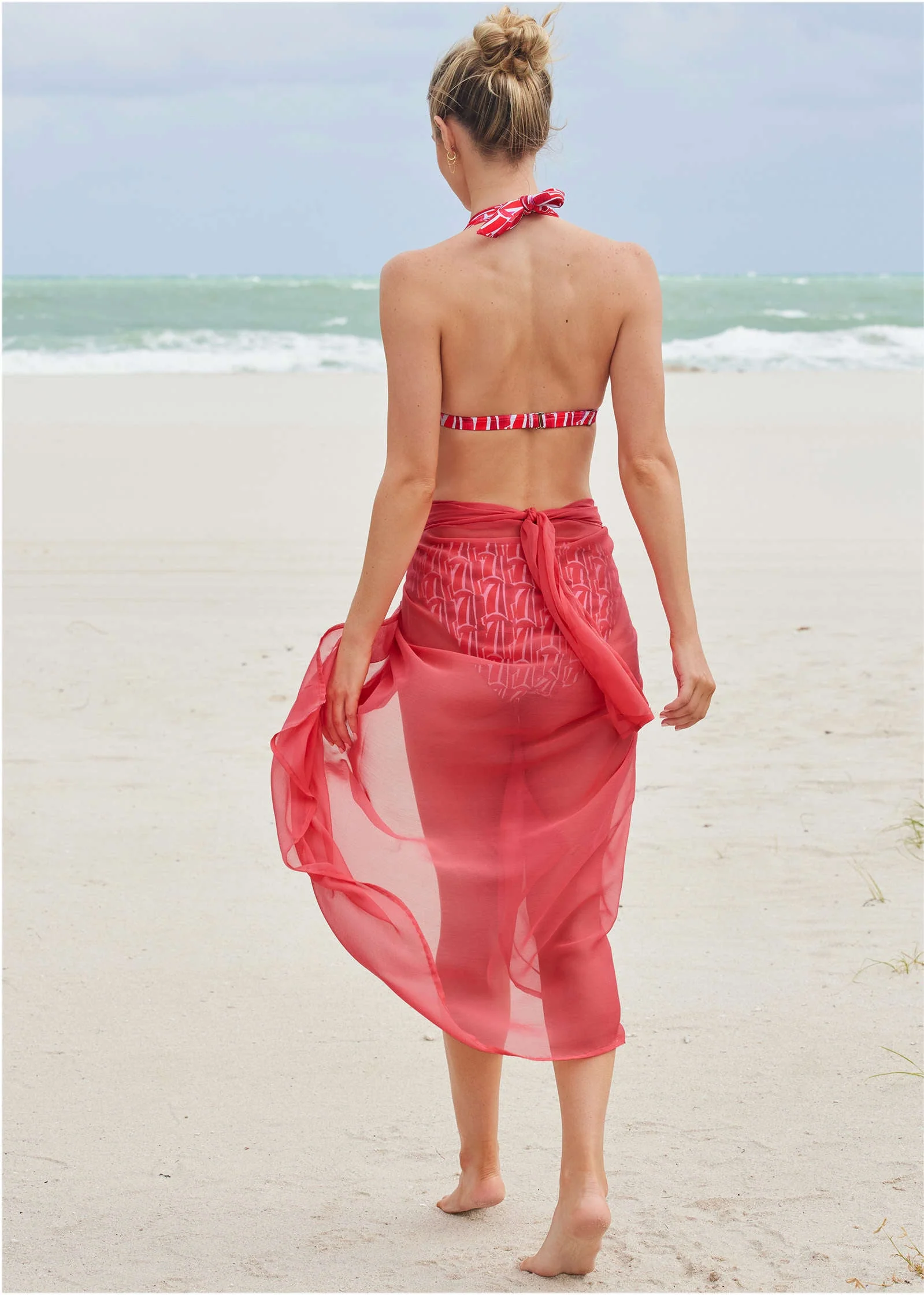 Sarong Cover-Up - Dark Pink - Image 2