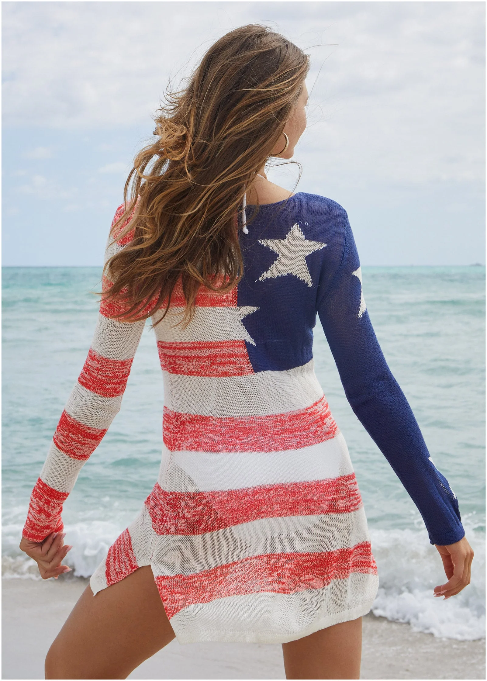 Graphic Knit Tunic Cover-Up - American Dream - Image 2