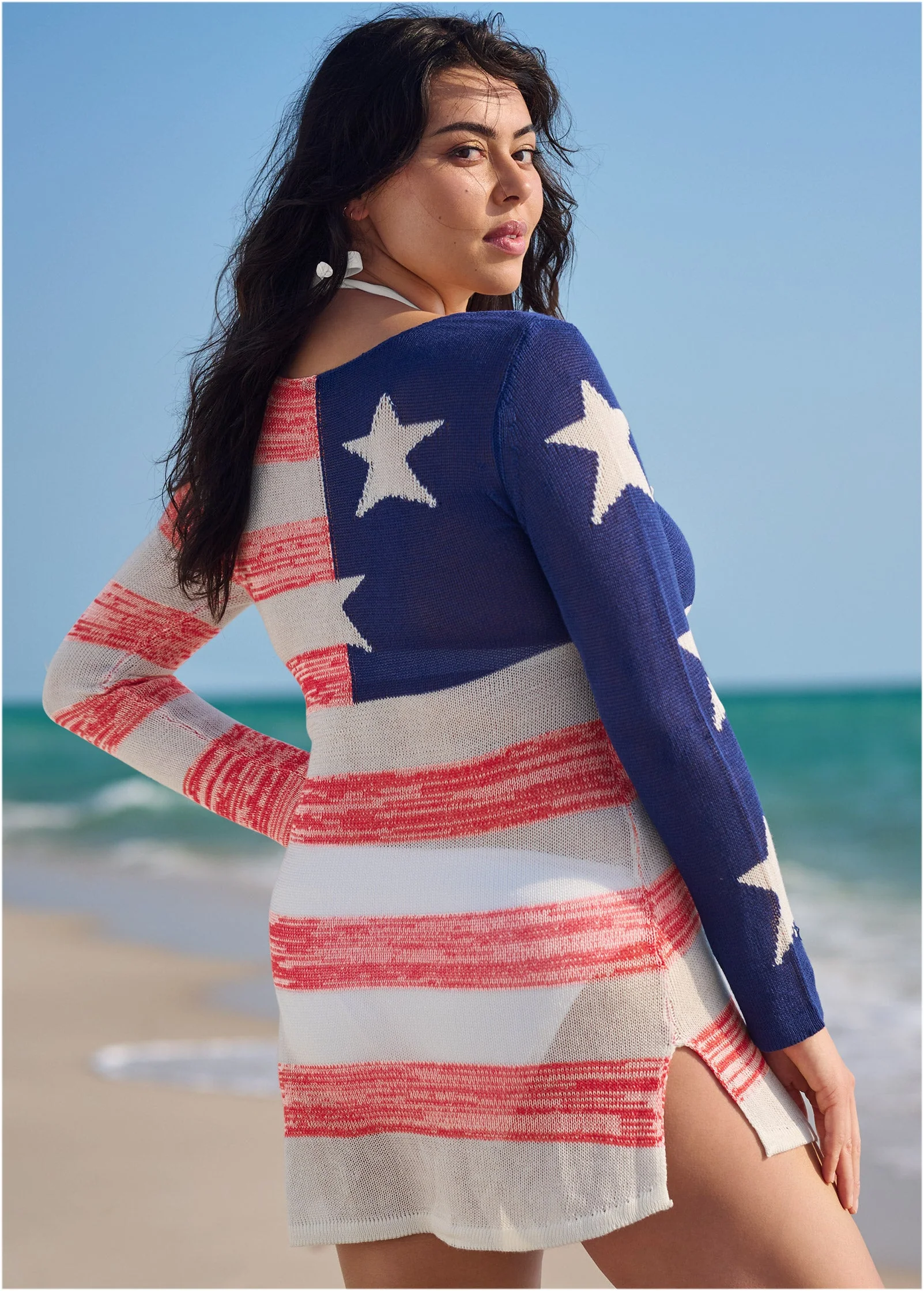 Graphic Knit Tunic Cover-Up - American Dream - Image 5