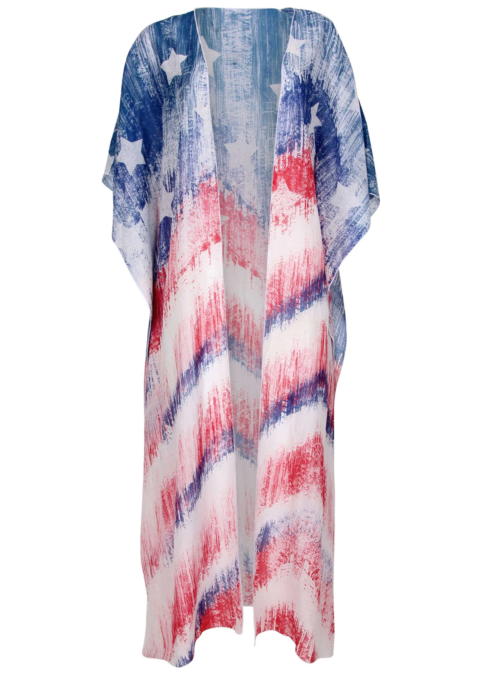Long Kimono Cover-Up - Boardwalk Flag Cover-Up - Image 3