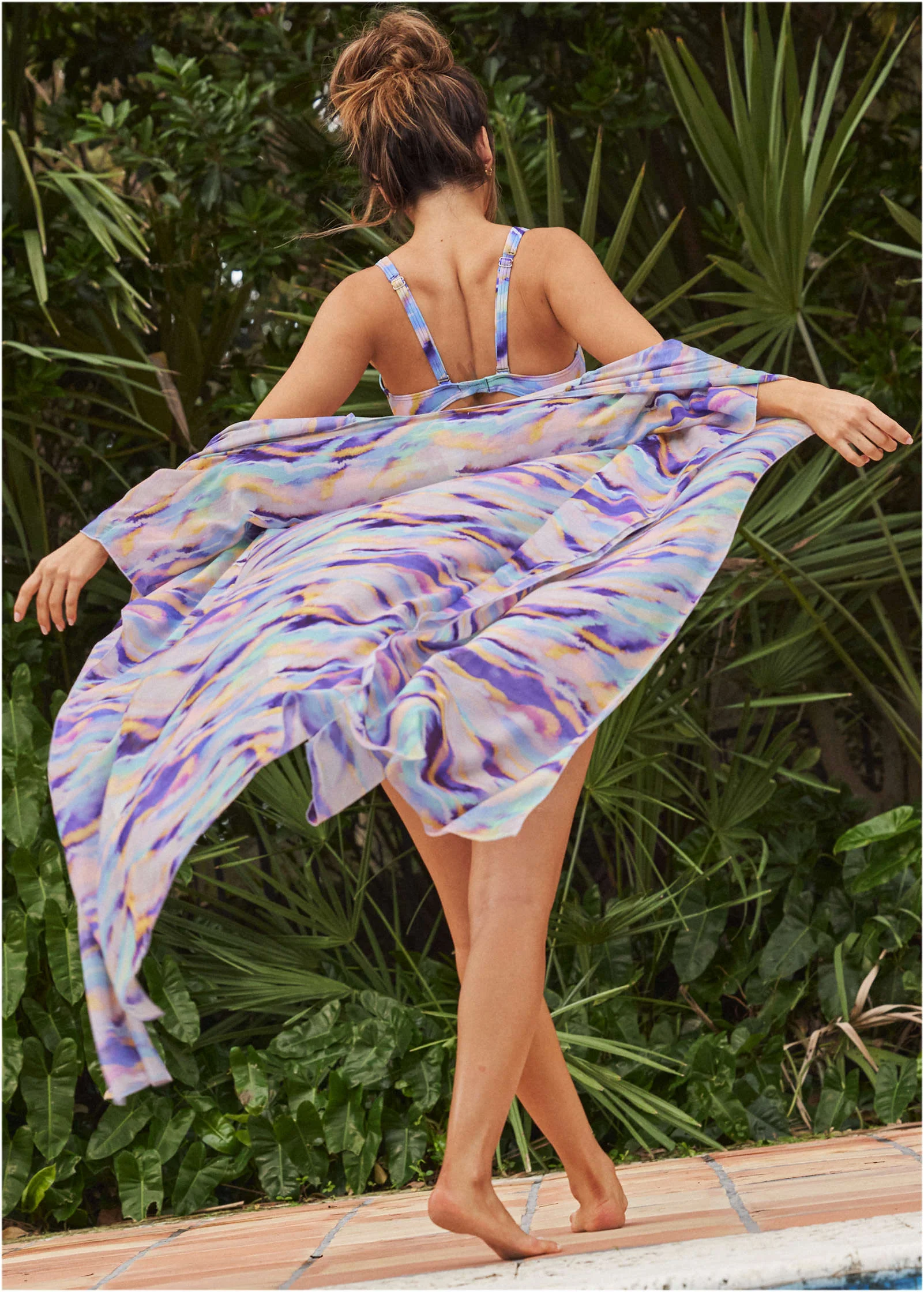 Long Kimono Cover-Up - Rip Tide - Image 2