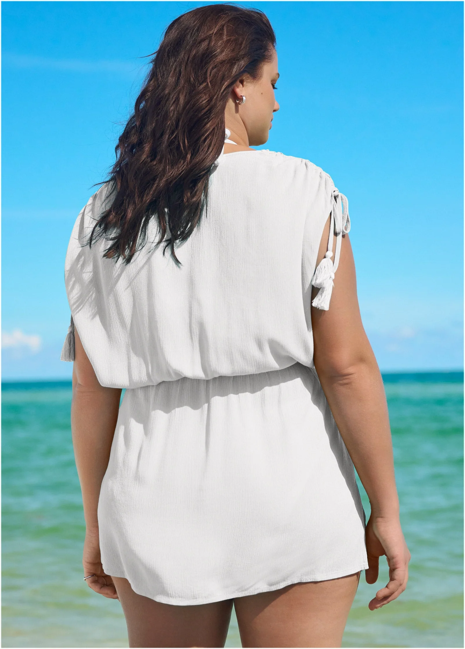 Sleeveless Cover-Up Dress - Pearl White - Image 6