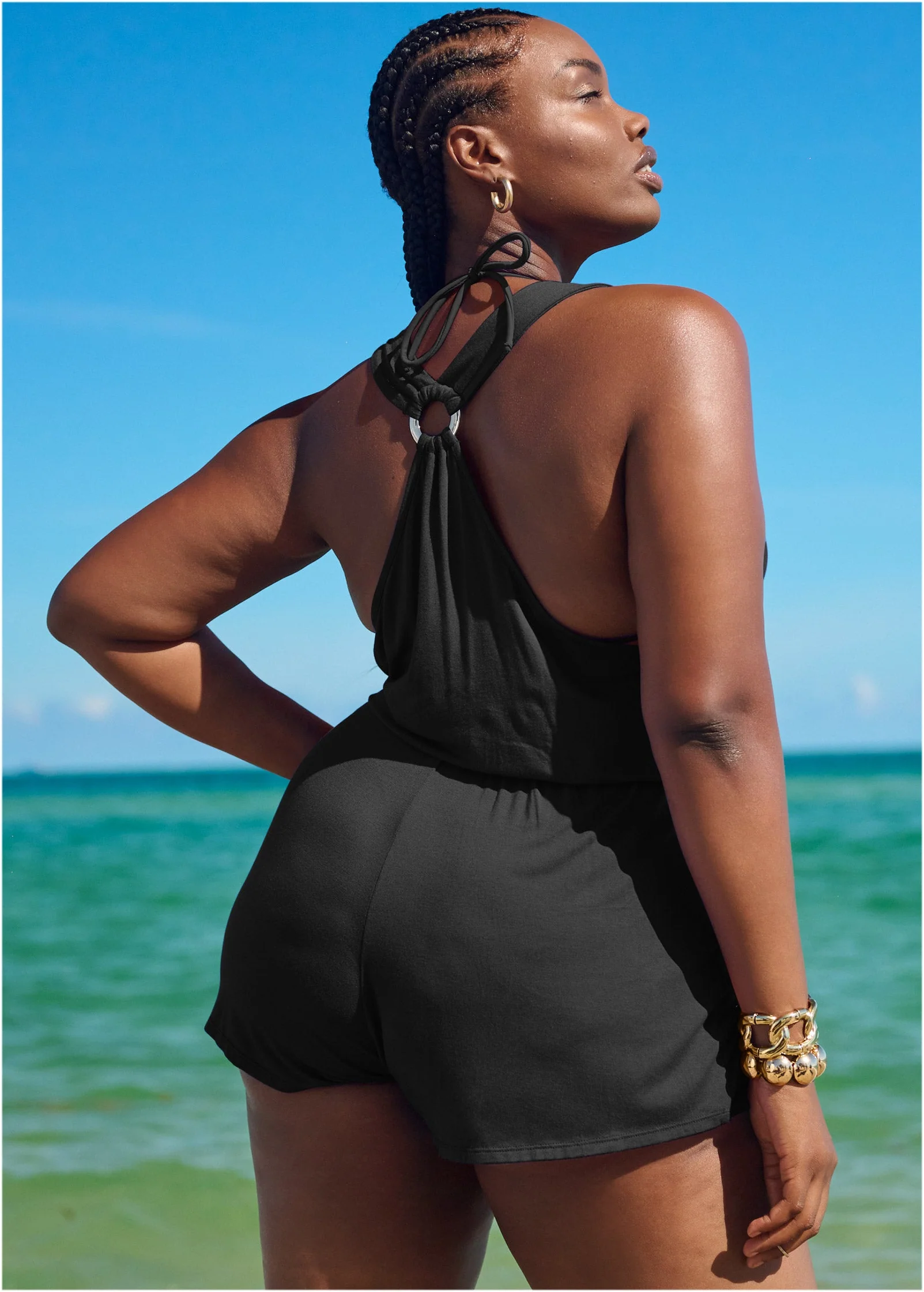 Wrap Romper Cover-Up - Black Beauty - Image 5