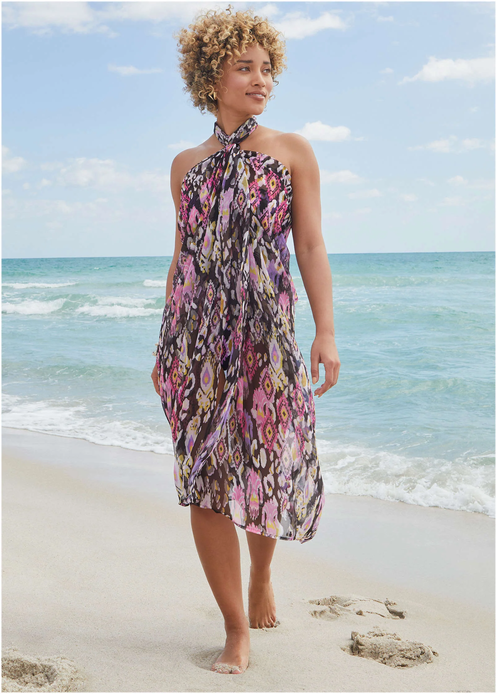 Pareo Cover-Up - Desert Ikat Black