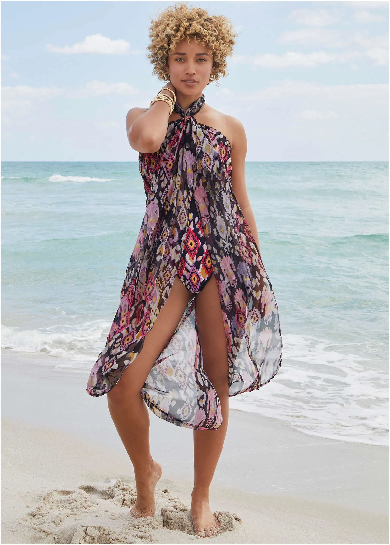 Pareo Cover-Up - Desert Ikat Black - Image 5