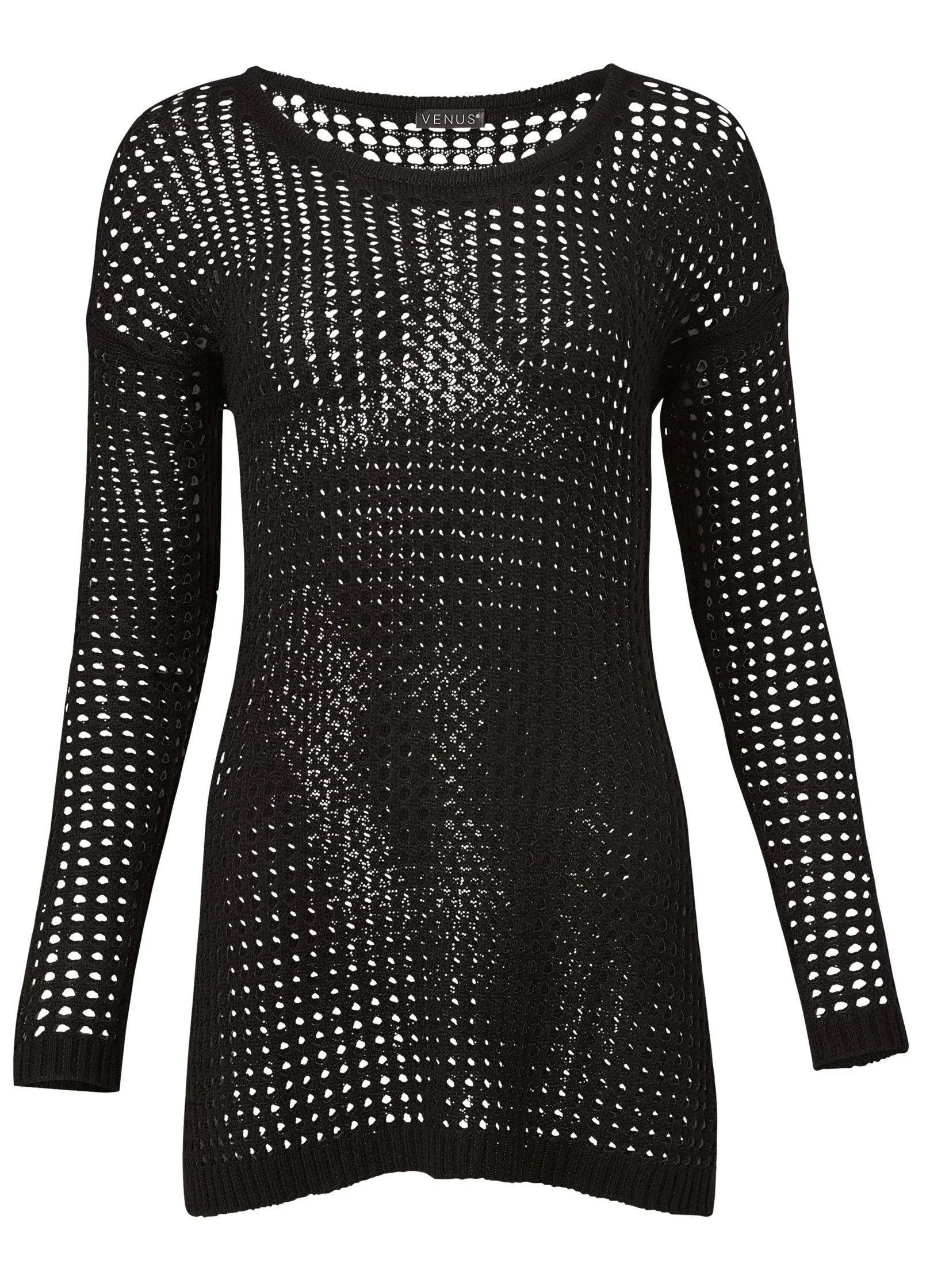 Crochet Tunic Cover-Up - Black Beauty - Image 3