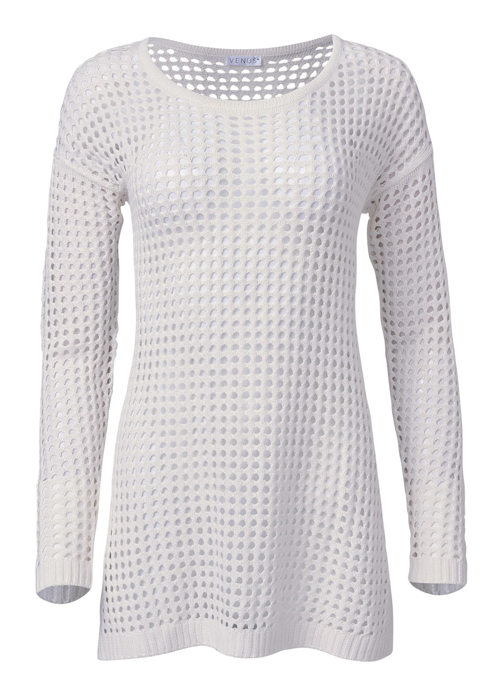 Crochet Tunic Cover-Up - Pearl White - Image 3