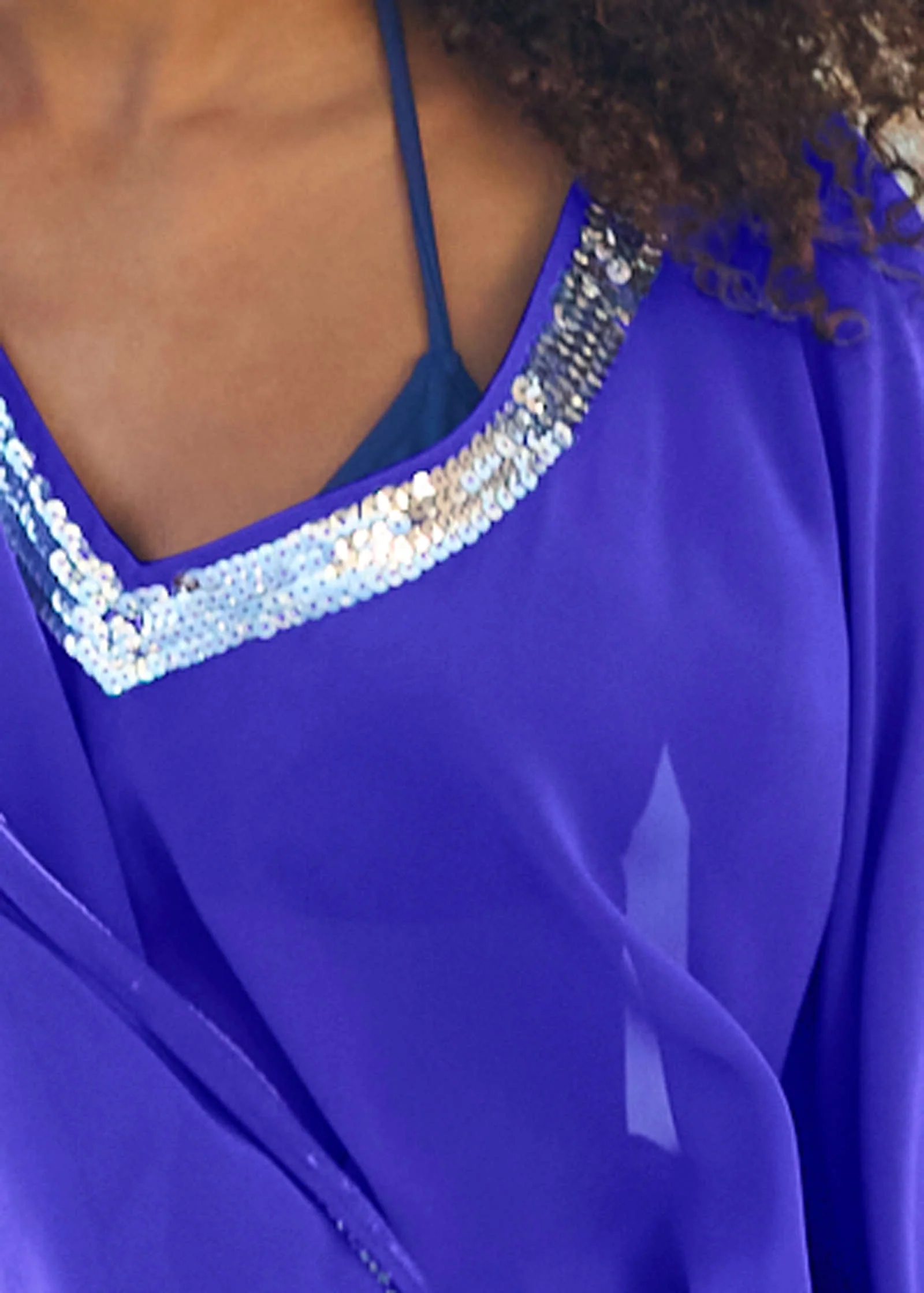 Sequin Tunic Cover-Up - Blue - Image 3
