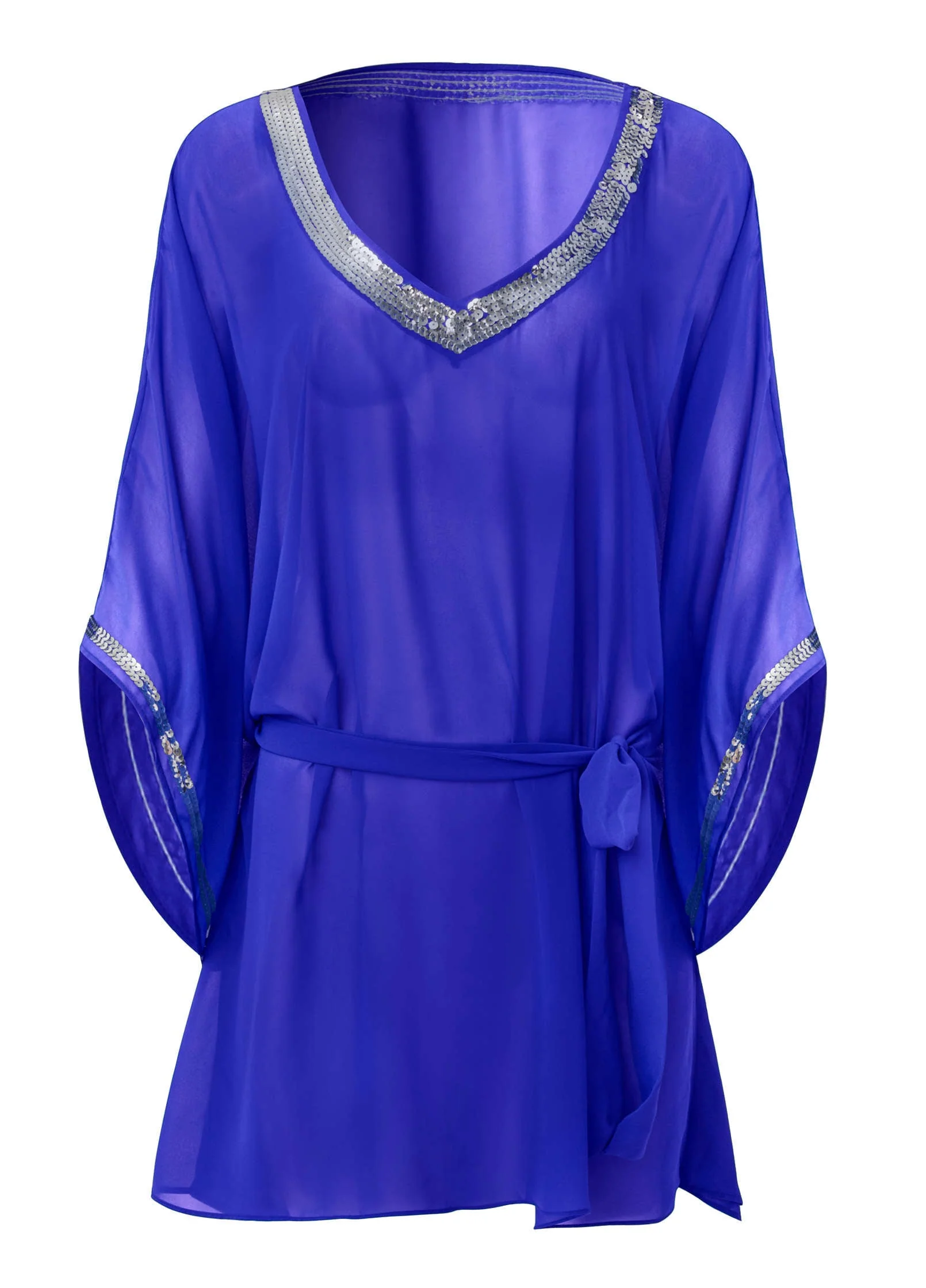 Sequin Tunic Cover-Up - Blue - Image 5