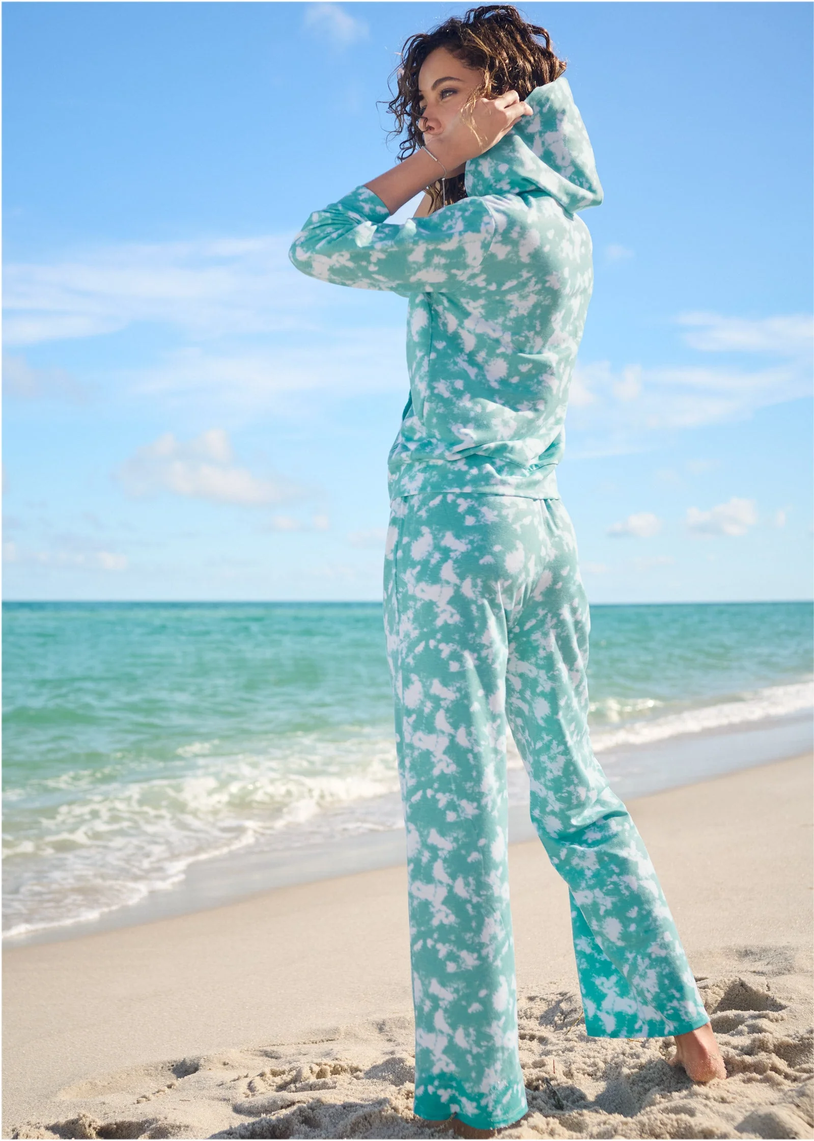 Terry Zip Up Cover-Up Top - Rip Current - Image 2
