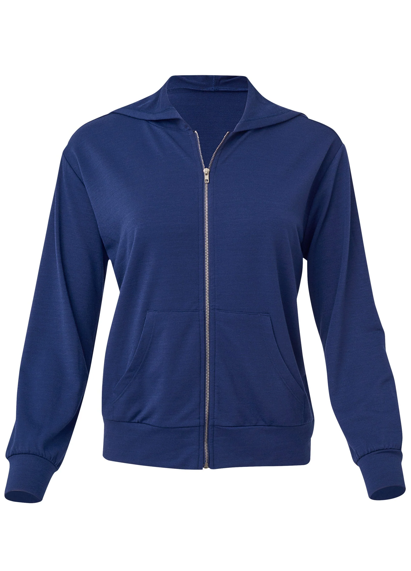 Terry Zip Up Cover-Up Top - Ultramarine Blue - Image 3