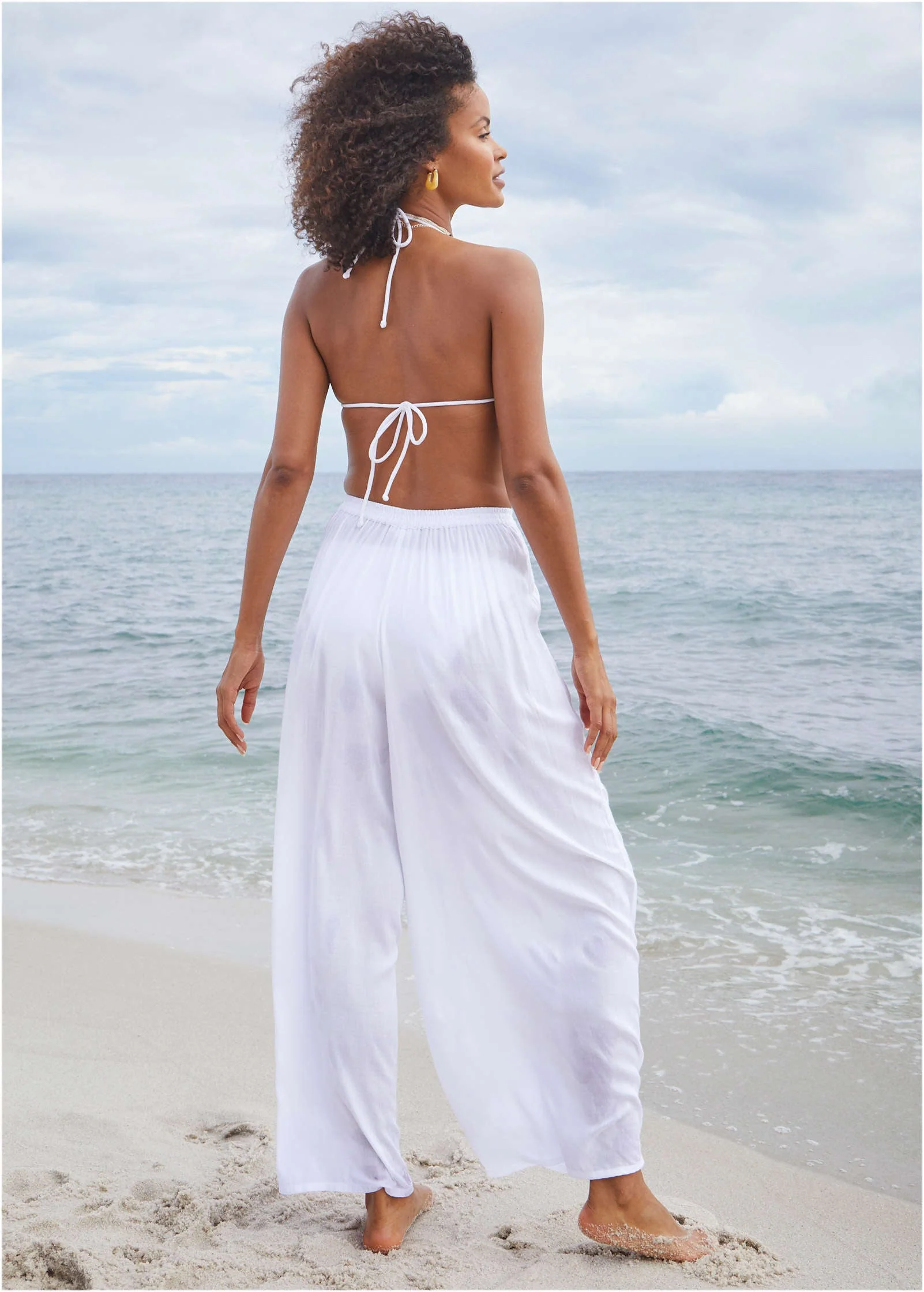 Palazzo Cover-Up Pant - Pearl White - Image 2