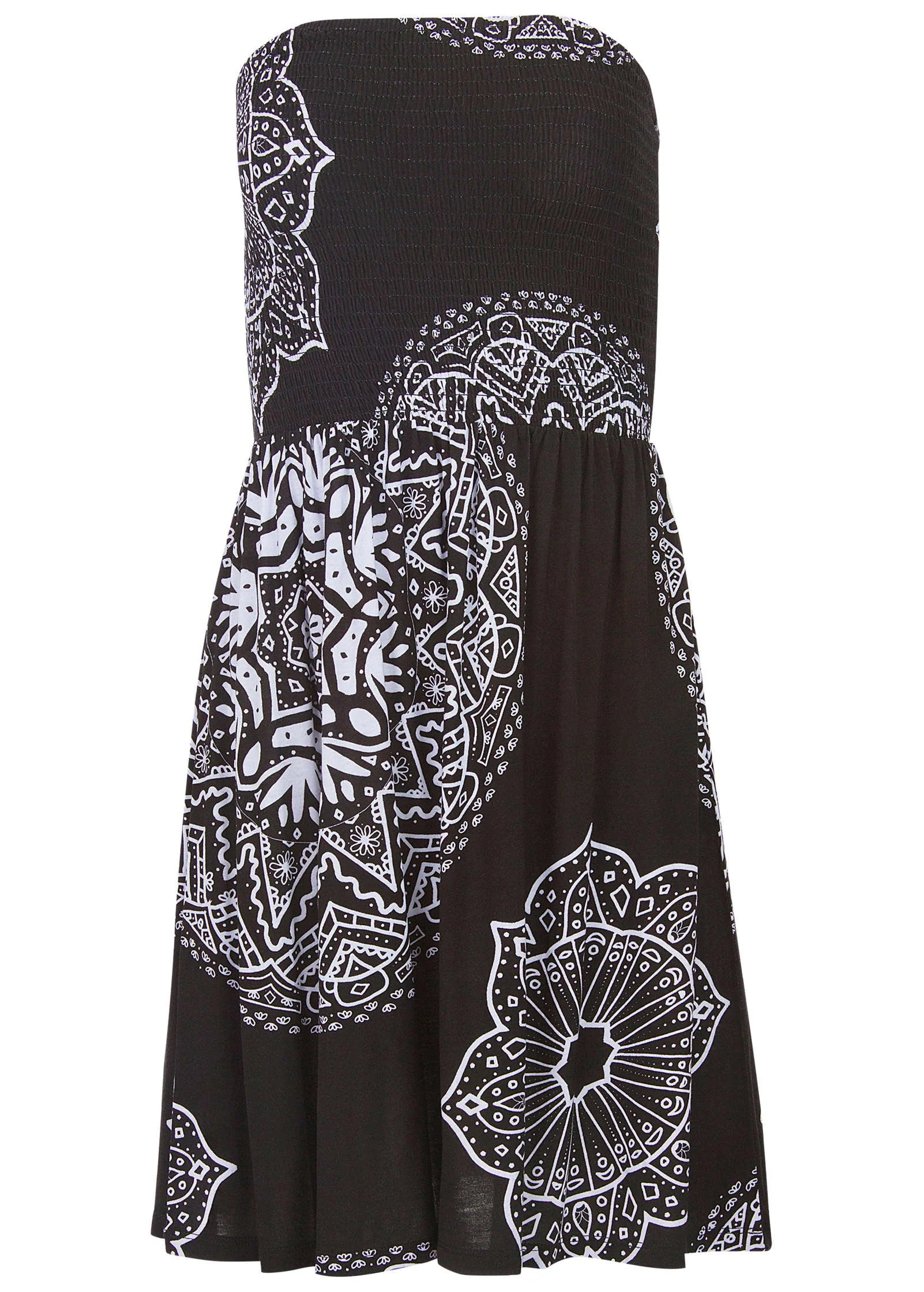 Convertible Cover-Up Dress - Ornate Medallion Black - Image 4
