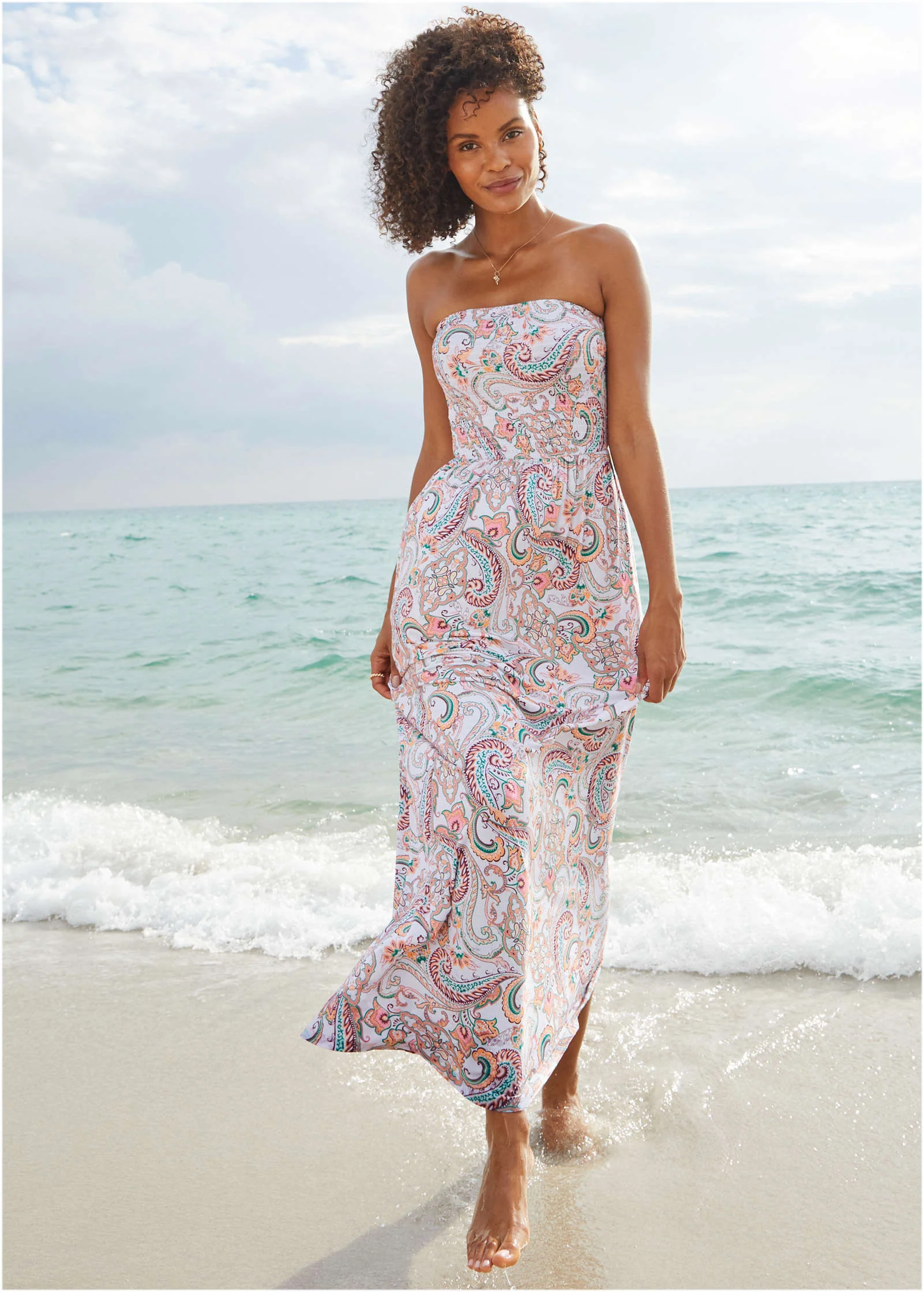 Convertible Maxi Dress - Lavender Paisley Swirl - Image 2