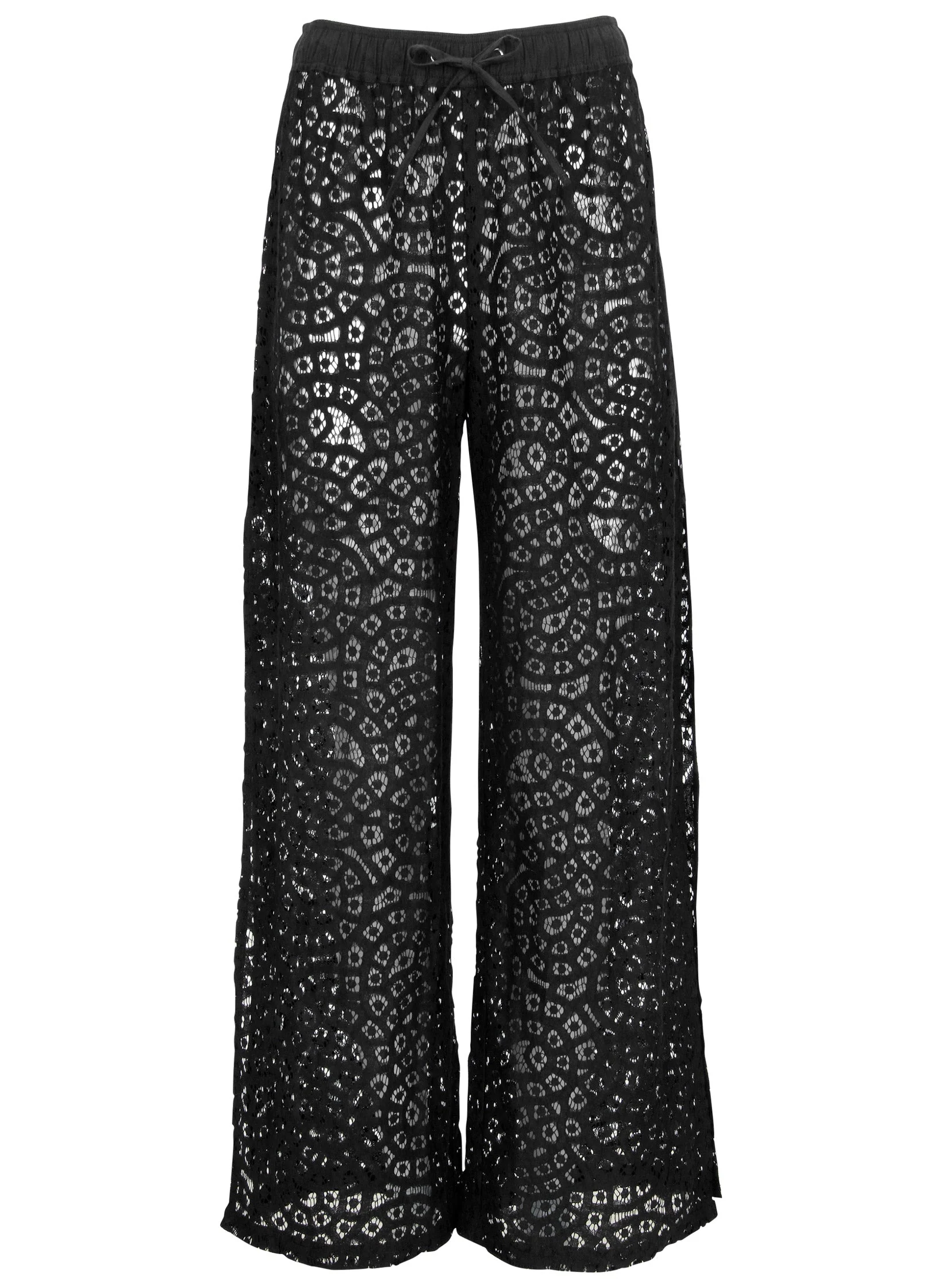 Lace Cover-Up Pant - Jet Black - Image 4