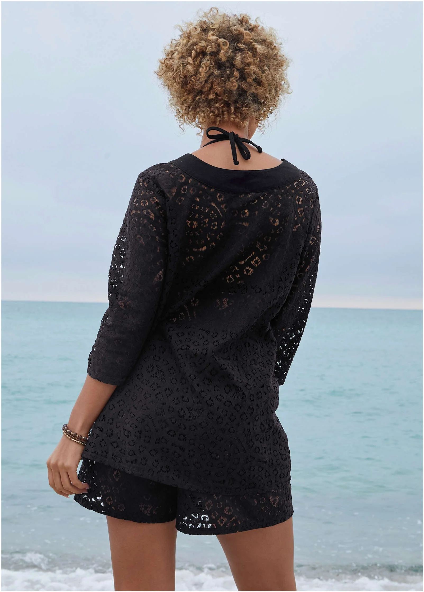 Lace Tunic Cover-Up - Jet Black - Image 2