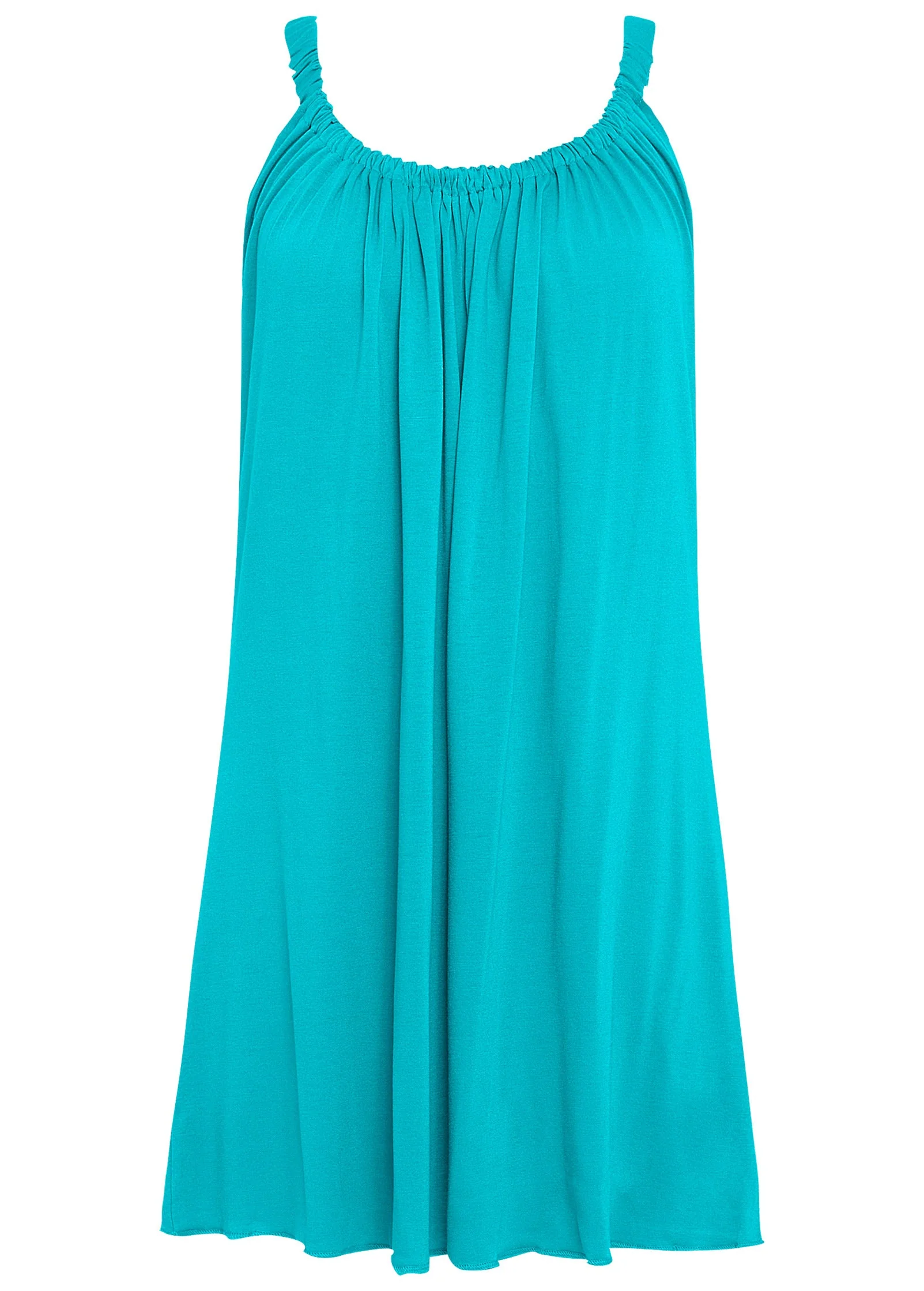 Gathered Neckline Dress - Aqua Reef - Image 4
