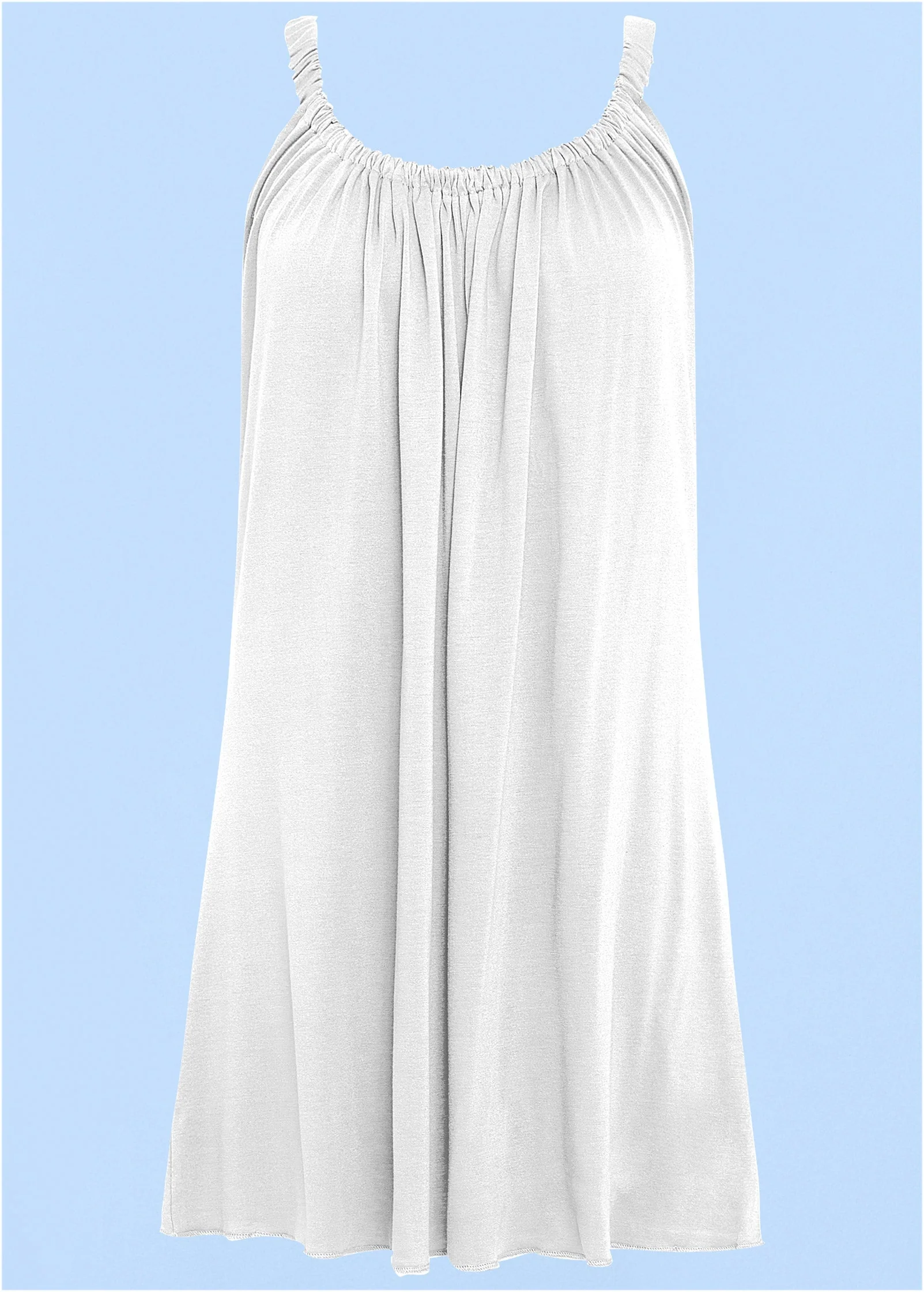 Gathered Neckline Dress - White - Image 3