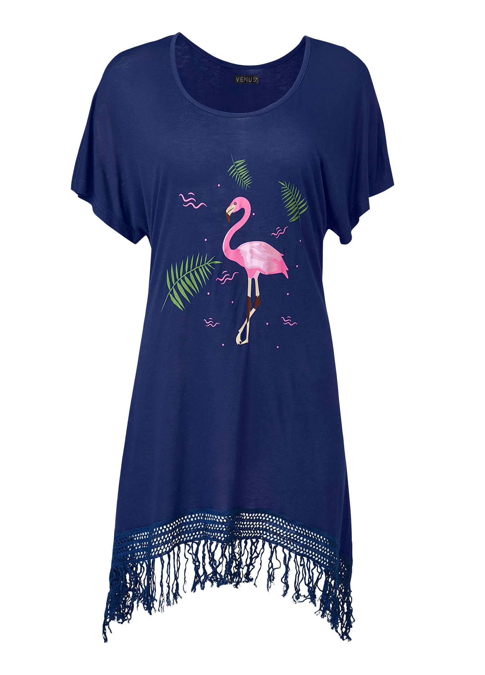 Flamingo Dress Cover-Up - Ultramarine Blue - Image 4