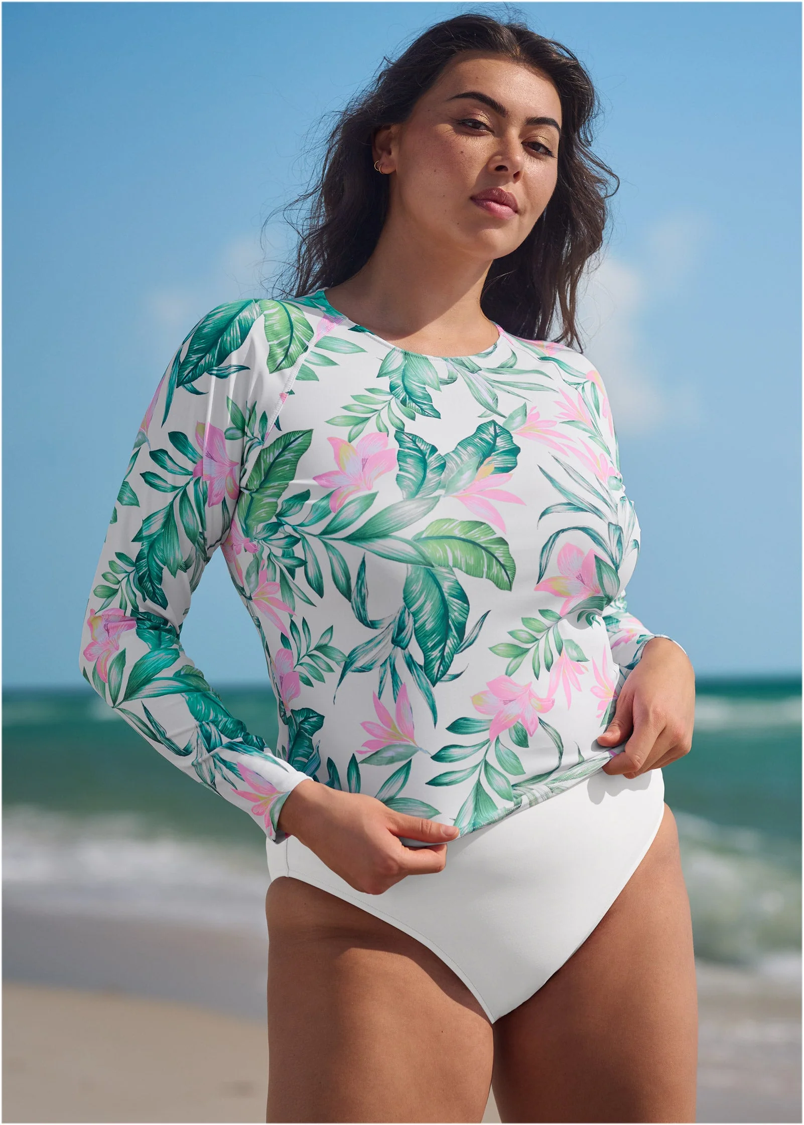 Relaxed Fit Rash Guard - Tropical Garden - Image 4