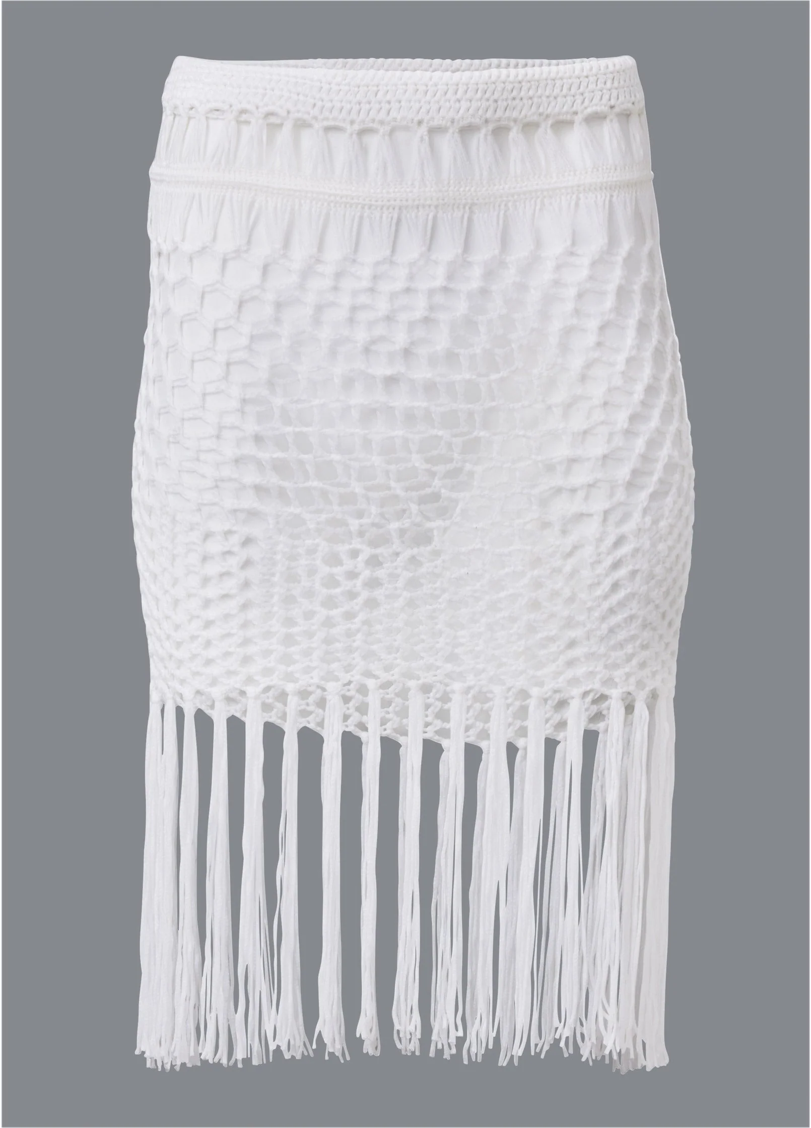 Fringe Mini Skirt - Pearl White - Image 3