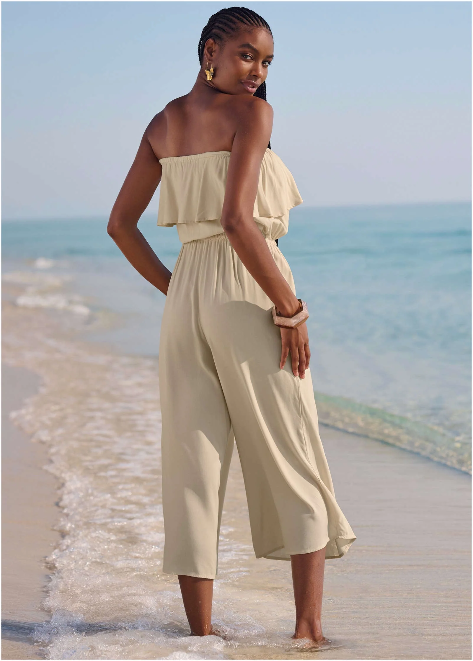 Strapless Jumpsuit Cover-Up - Sweet Cream - Image 2