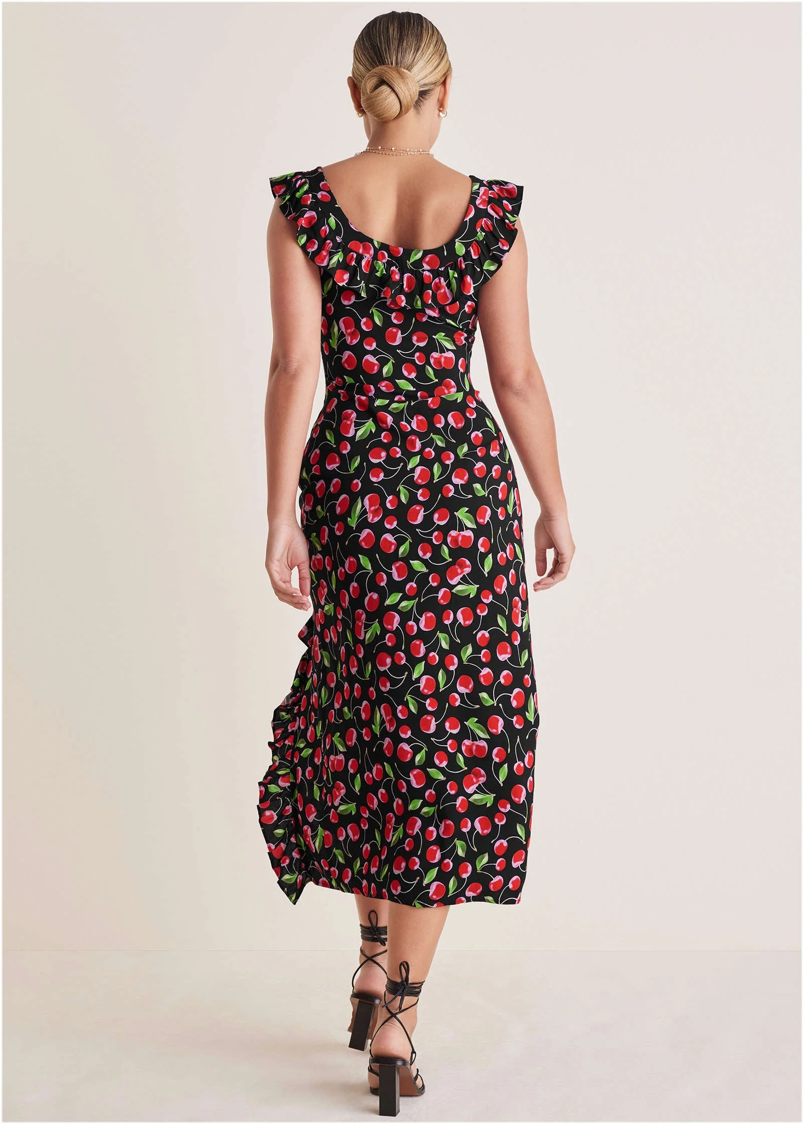 Ruffle Maxi Dress - Very Cherry - Image 3