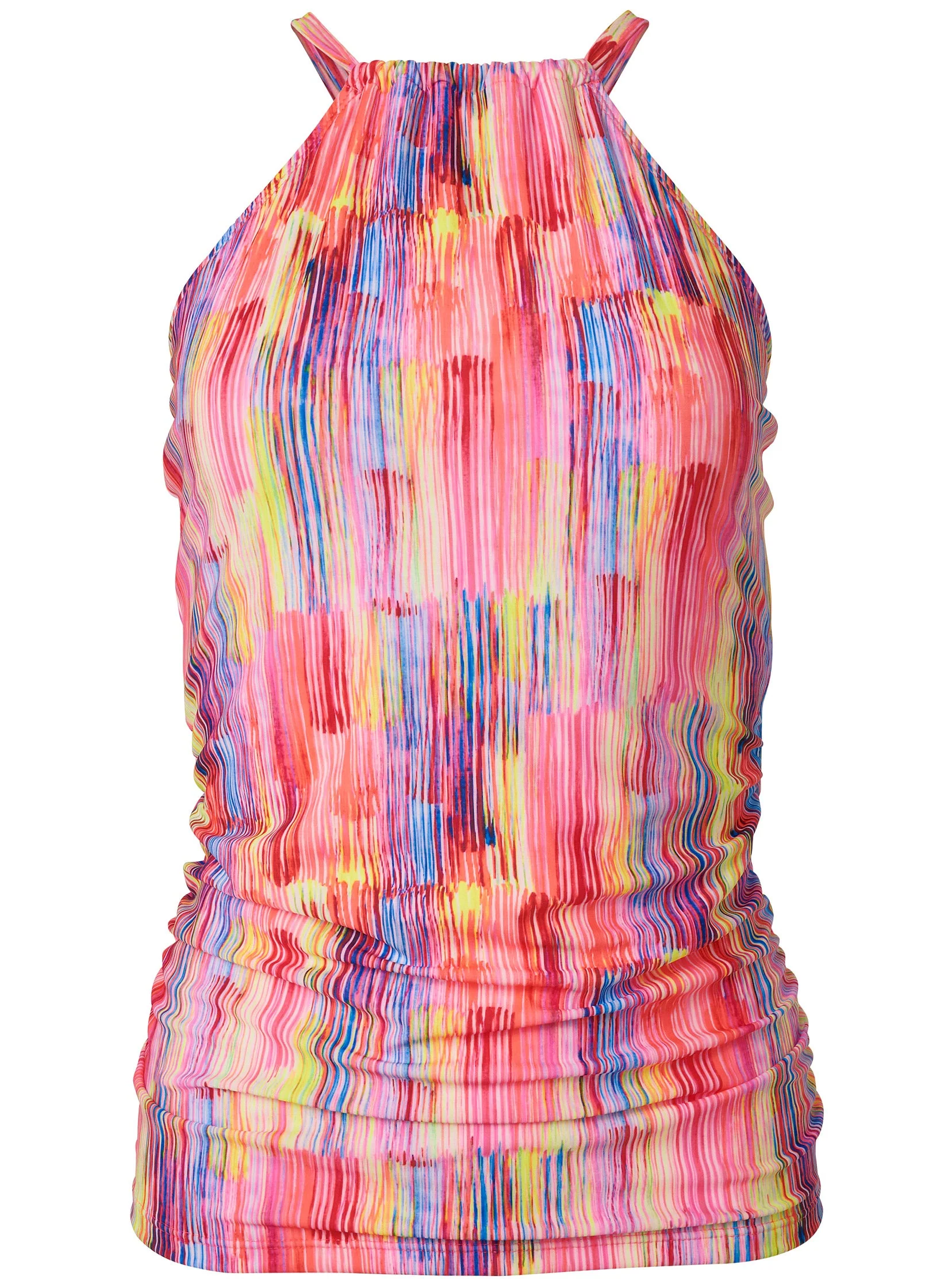 Ruched Side Halter Tankini - Candy Reign - Image 3