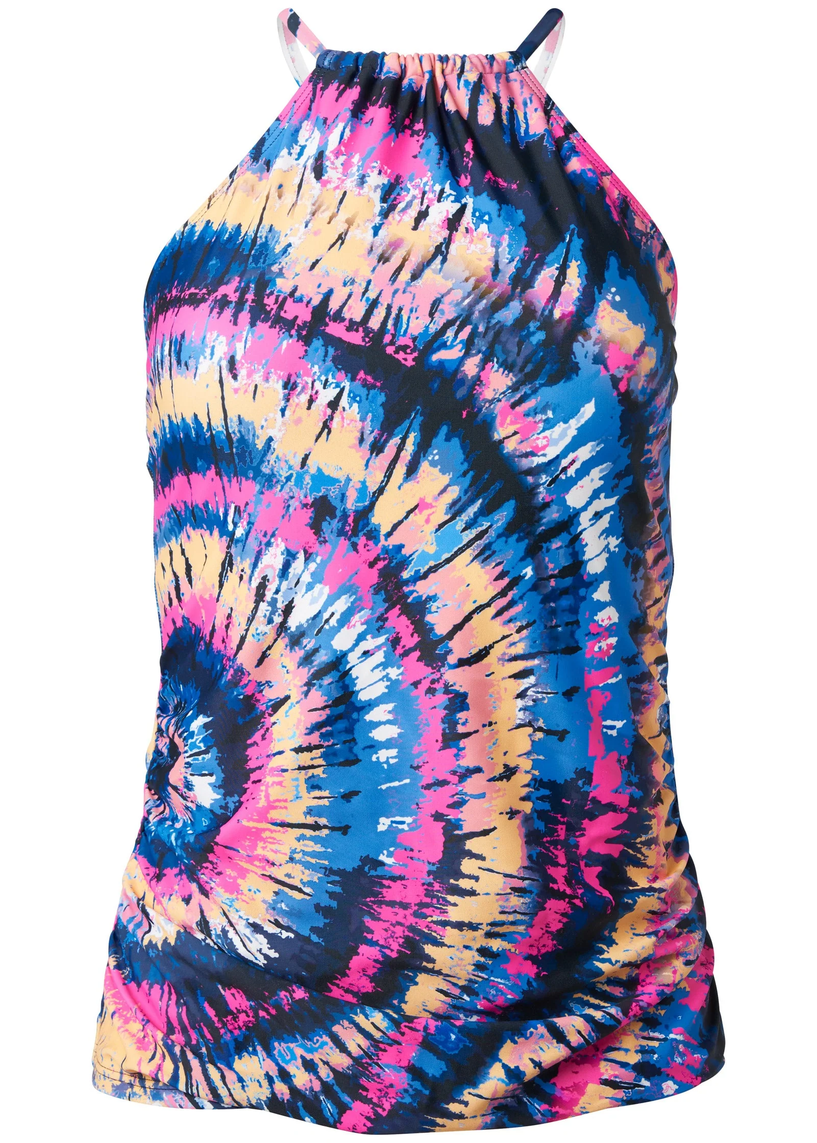 Ruched Side Halter Tankini - Psychedelic - Image 3