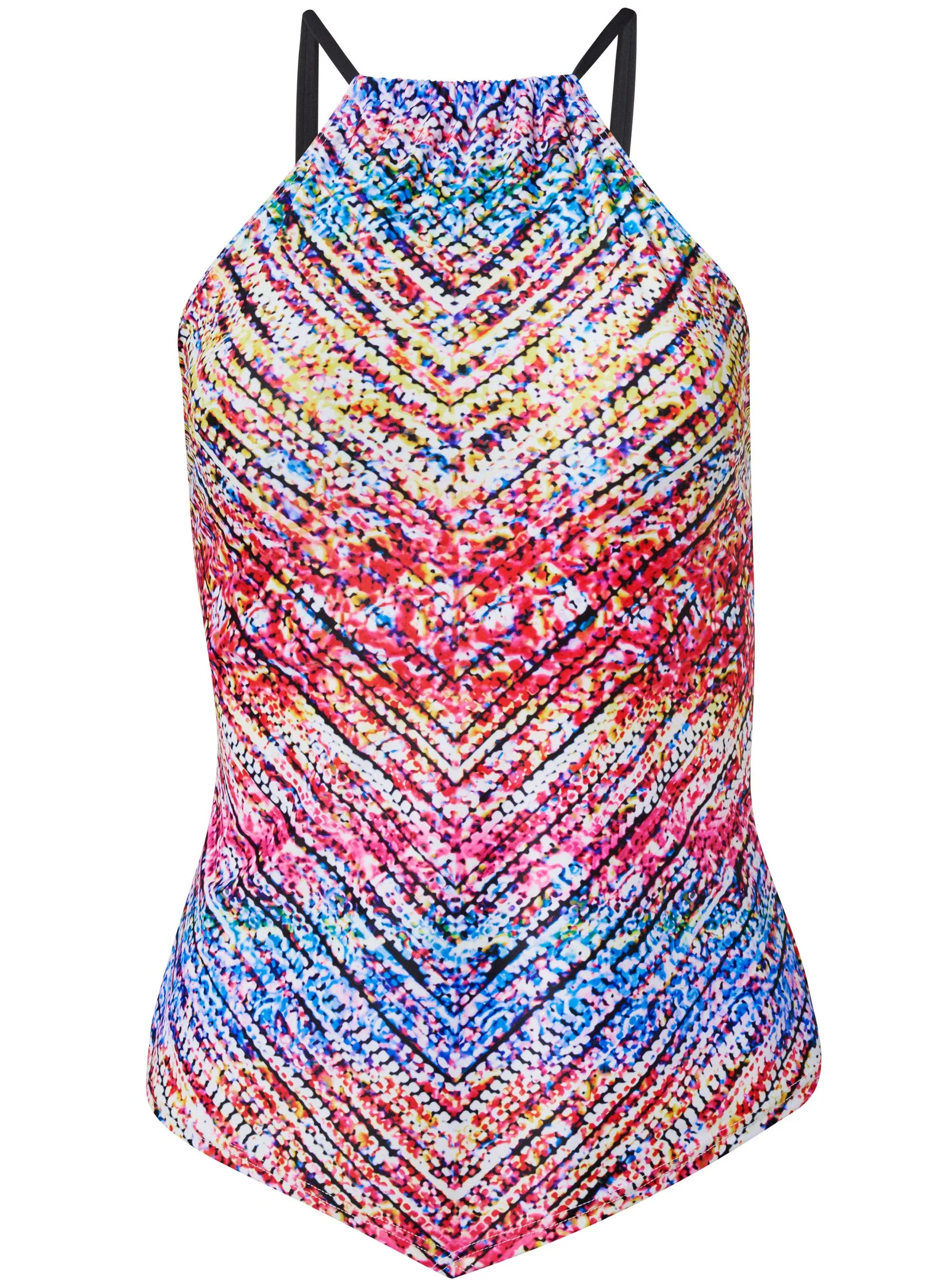 Hanky Hem High-Neck Tankini - Sunset Jive - Image 3