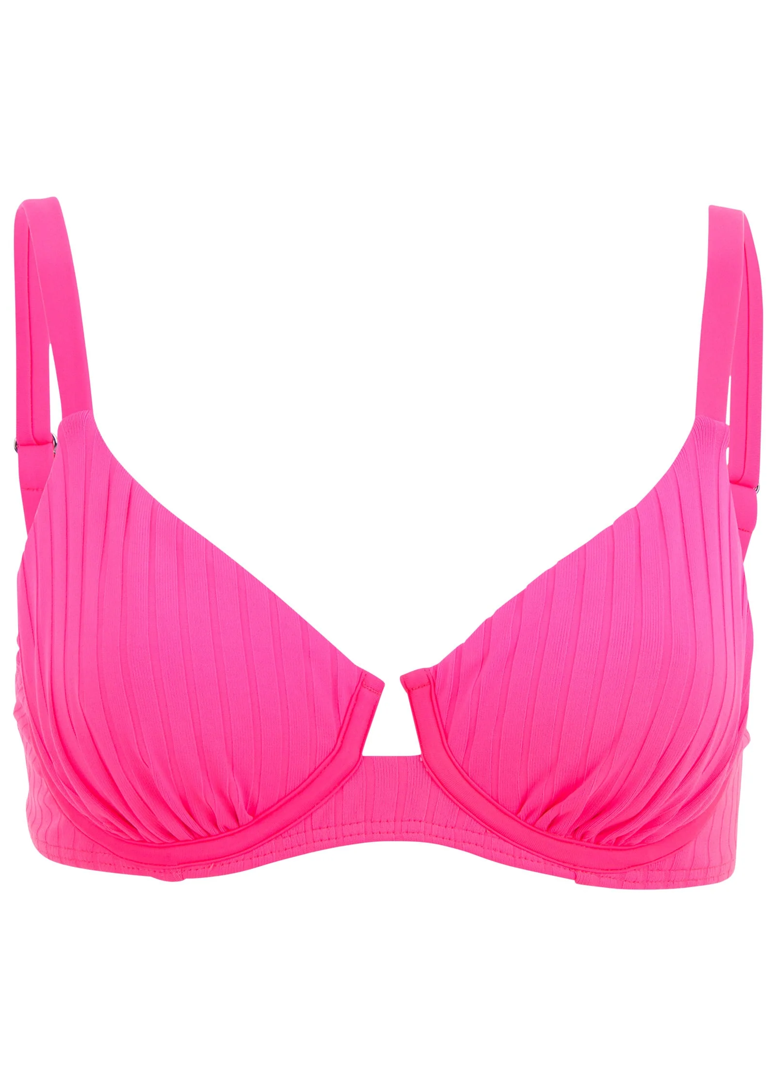 Superrib Underwire Top - Hot Pink - Image 3