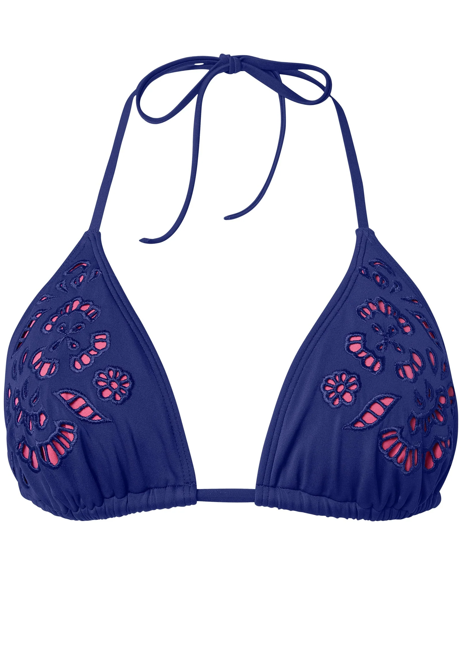 Eyelet Cutout Triangle Top - Ultramarine Blue & Sunset Pink - Image 4