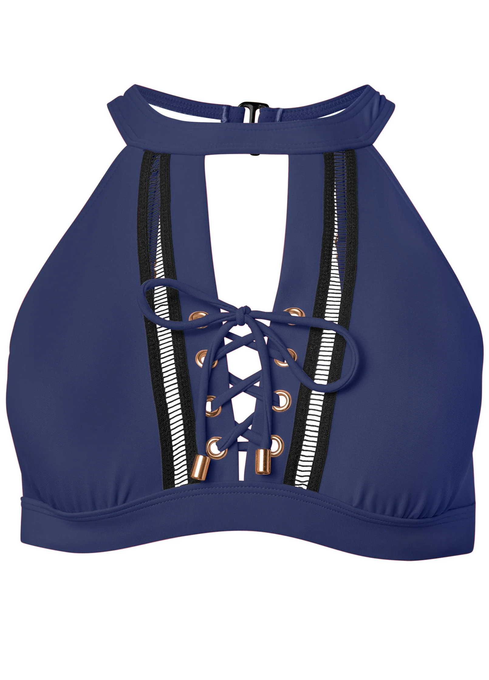 High Neck Detailed Top - Ultramarine Blue - Image 3