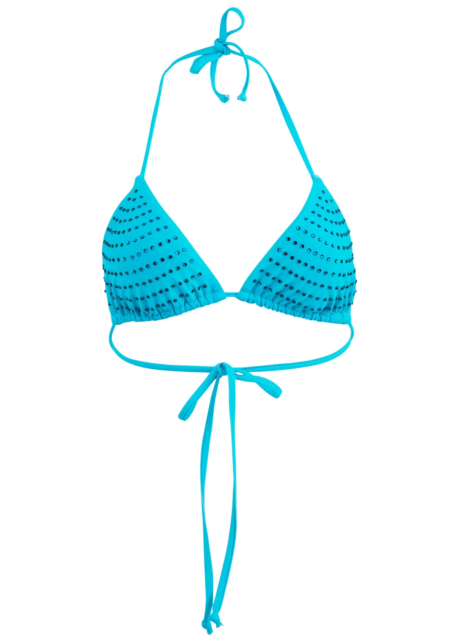 Knit Triangle Bikini Top - Aqua Reef - Image 4