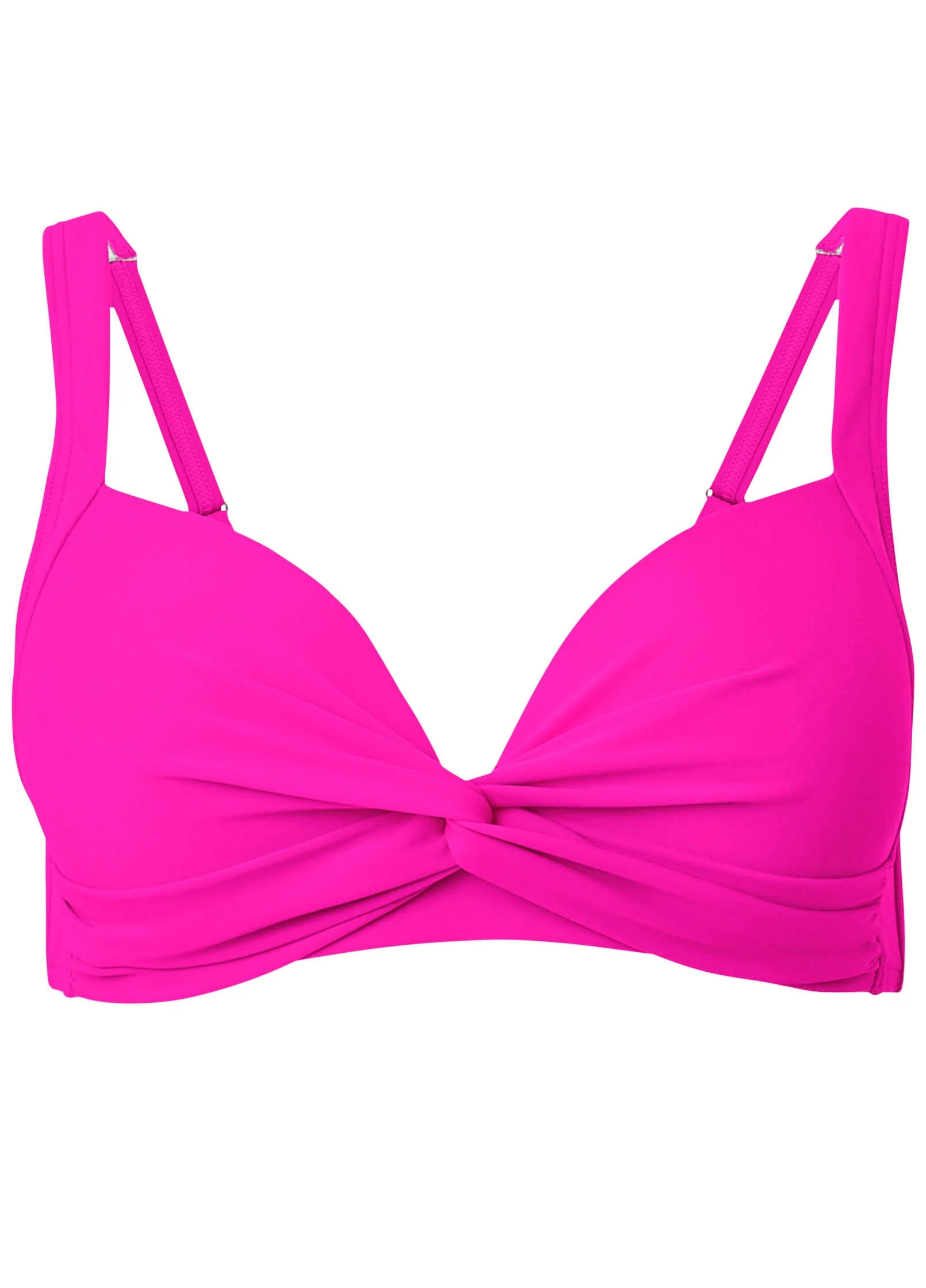 St Lucia Twist Bikini Top - Electric Pink - Image 3
