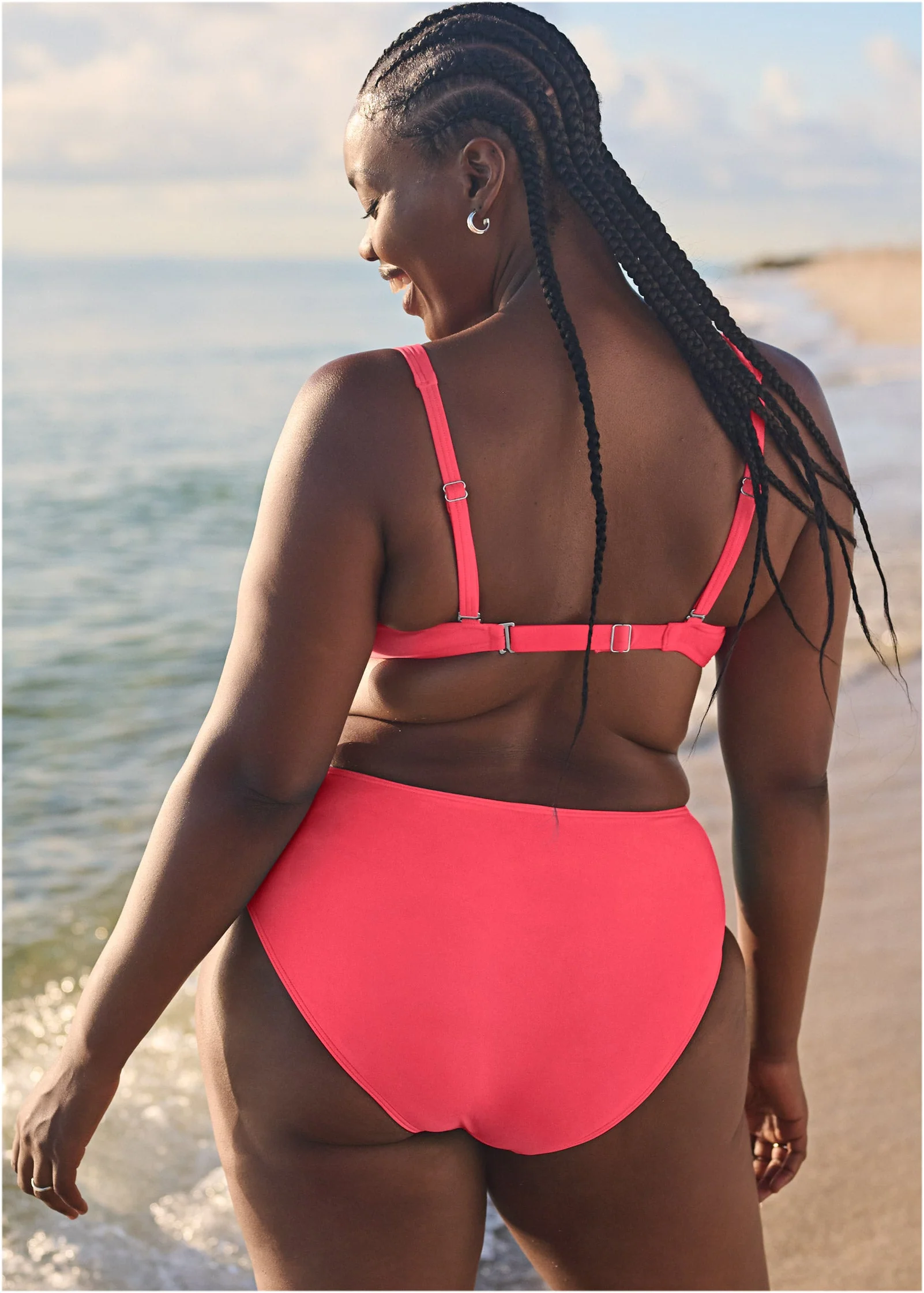St Lucia Twist Bikini Top - Sunset Pink - Image 5
